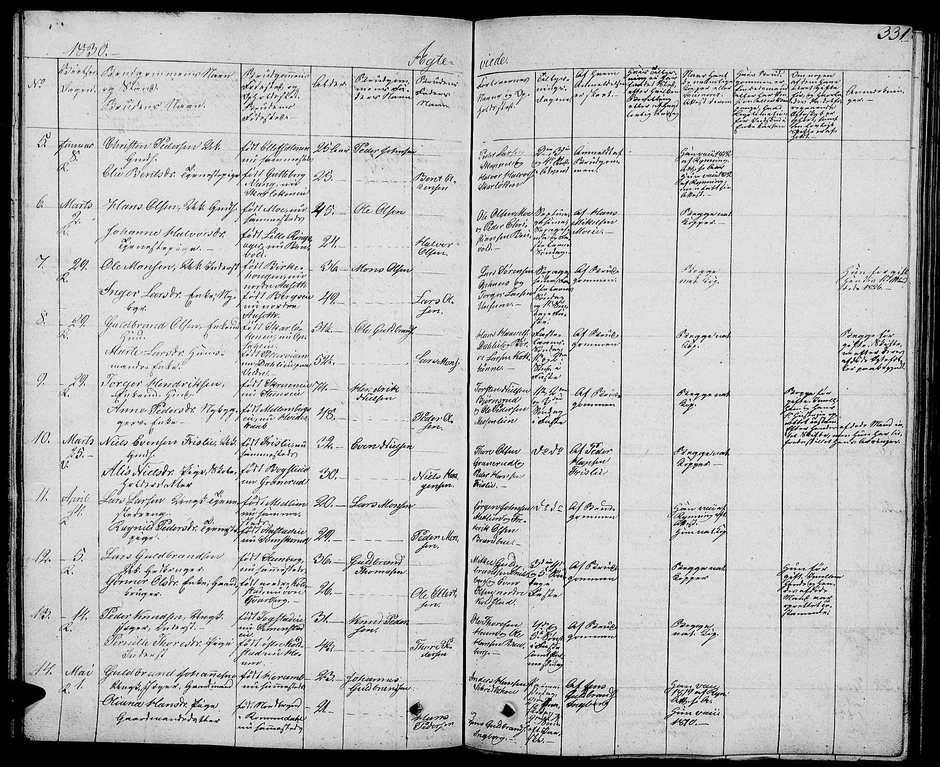 Ringsaker prestekontor, AV/SAH-PREST-014/L/La/L0004: Parish register (copy) no. 4, 1827-1838, p. 331