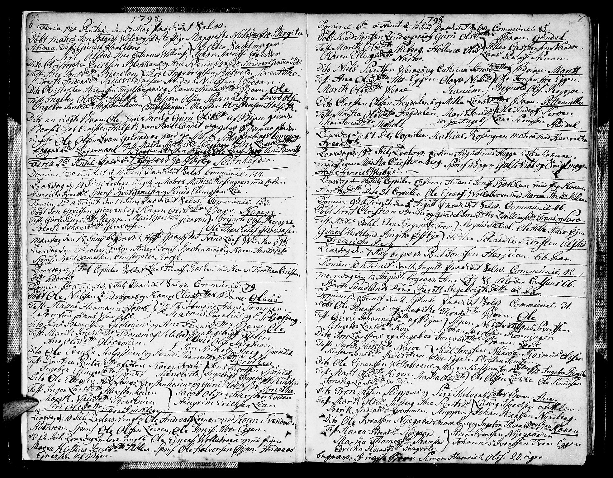 Ministerialprotokoller, klokkerbøker og fødselsregistre - Sør-Trøndelag, SAT/A-1456/604/L0181: Parish register (official) no. 604A02, 1798-1817, p. 6a-7a