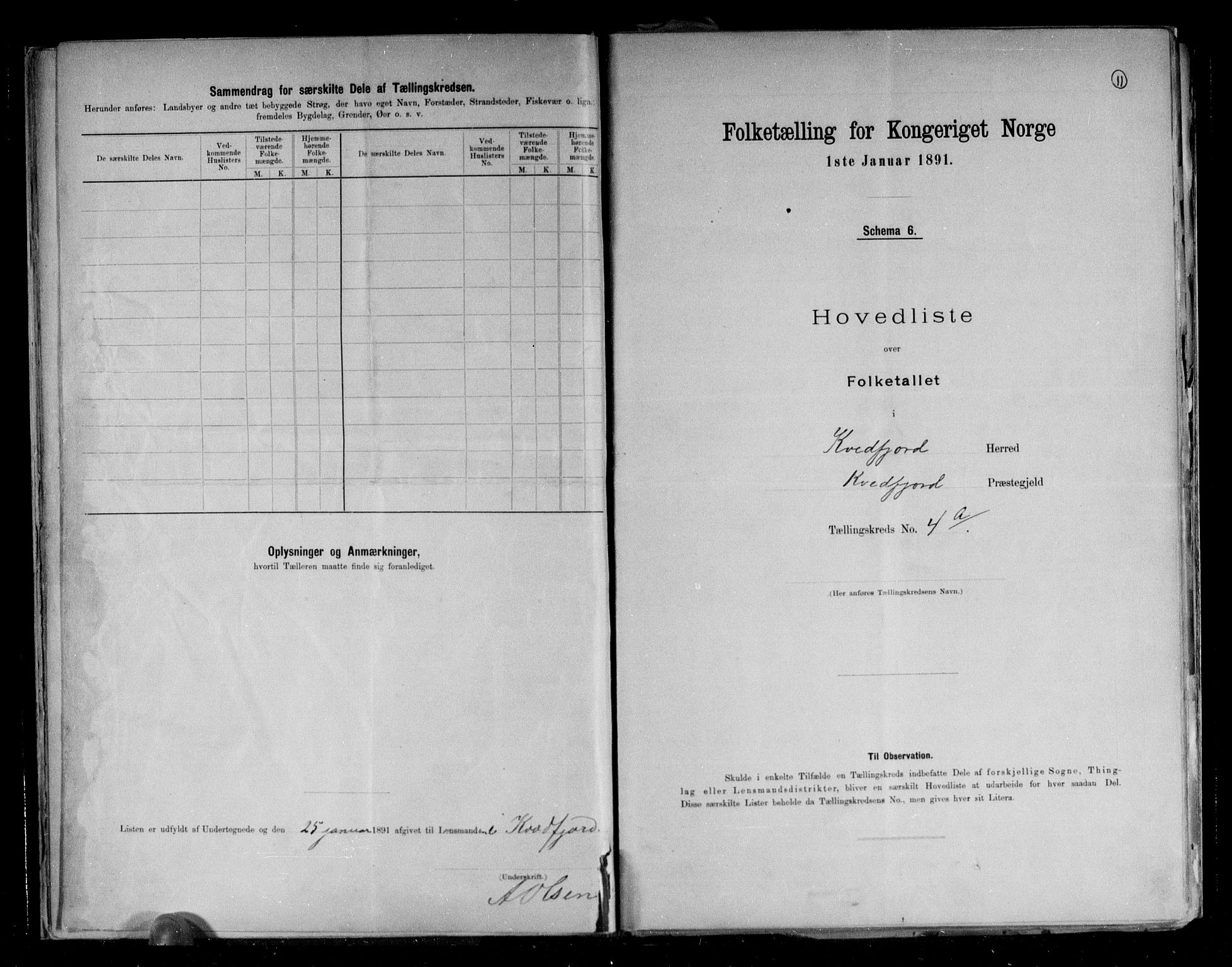 RA, 1891 census for 1911 Kvæfjord, 1891, p. 11