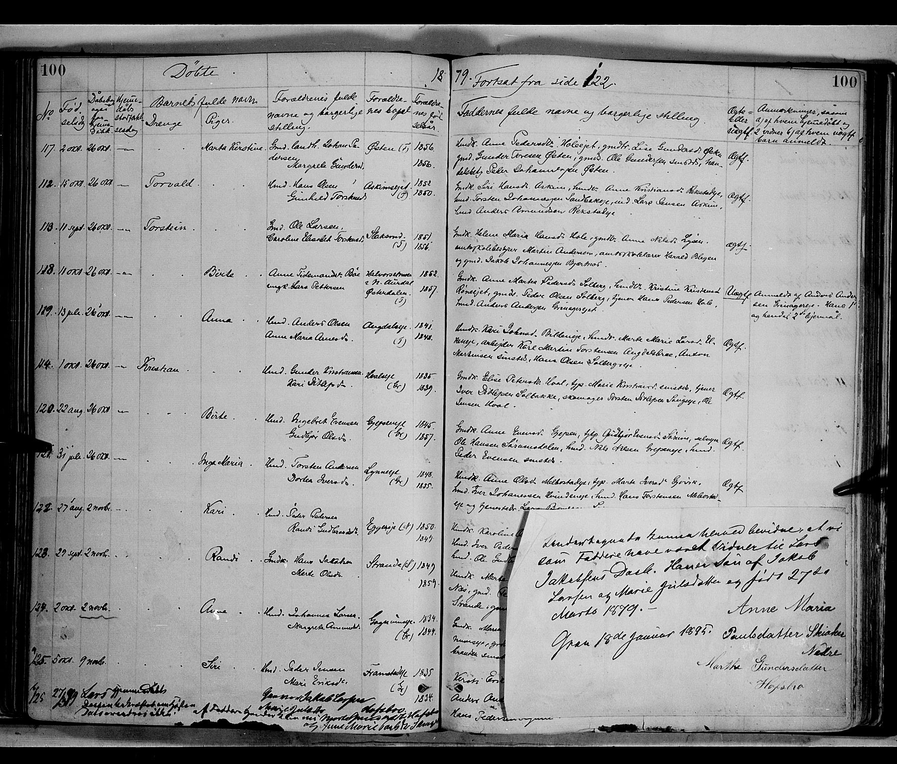 Gran prestekontor, SAH/PREST-112/H/Ha/Haa/L0013: Parish register (official) no. 13, 1875-1879, p. 100