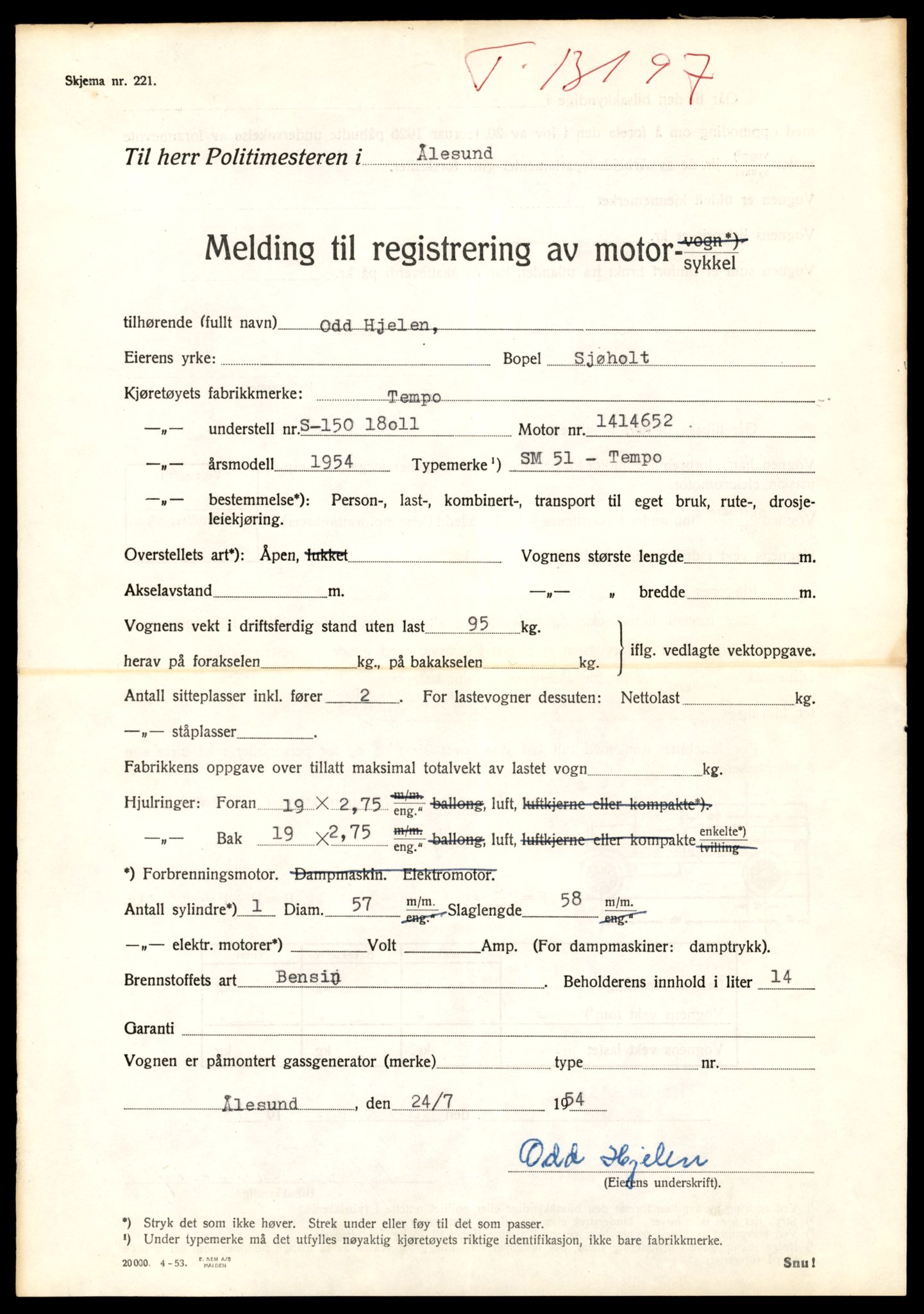 Møre og Romsdal vegkontor - Ålesund trafikkstasjon, AV/SAT-A-4099/F/Fe/L0038: Registreringskort for kjøretøy T 13180 - T 13360, 1927-1998, p. 271