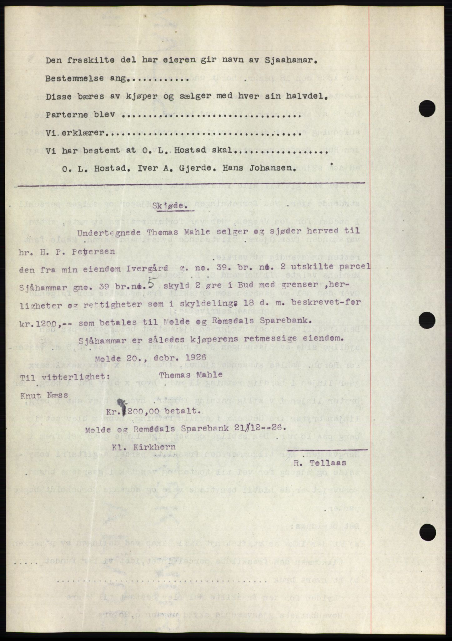 Romsdal sorenskriveri, AV/SAT-A-4149/1/2/2C/L0051: Mortgage book no. 45, 1926-1927, Deed date: 10.01.1927