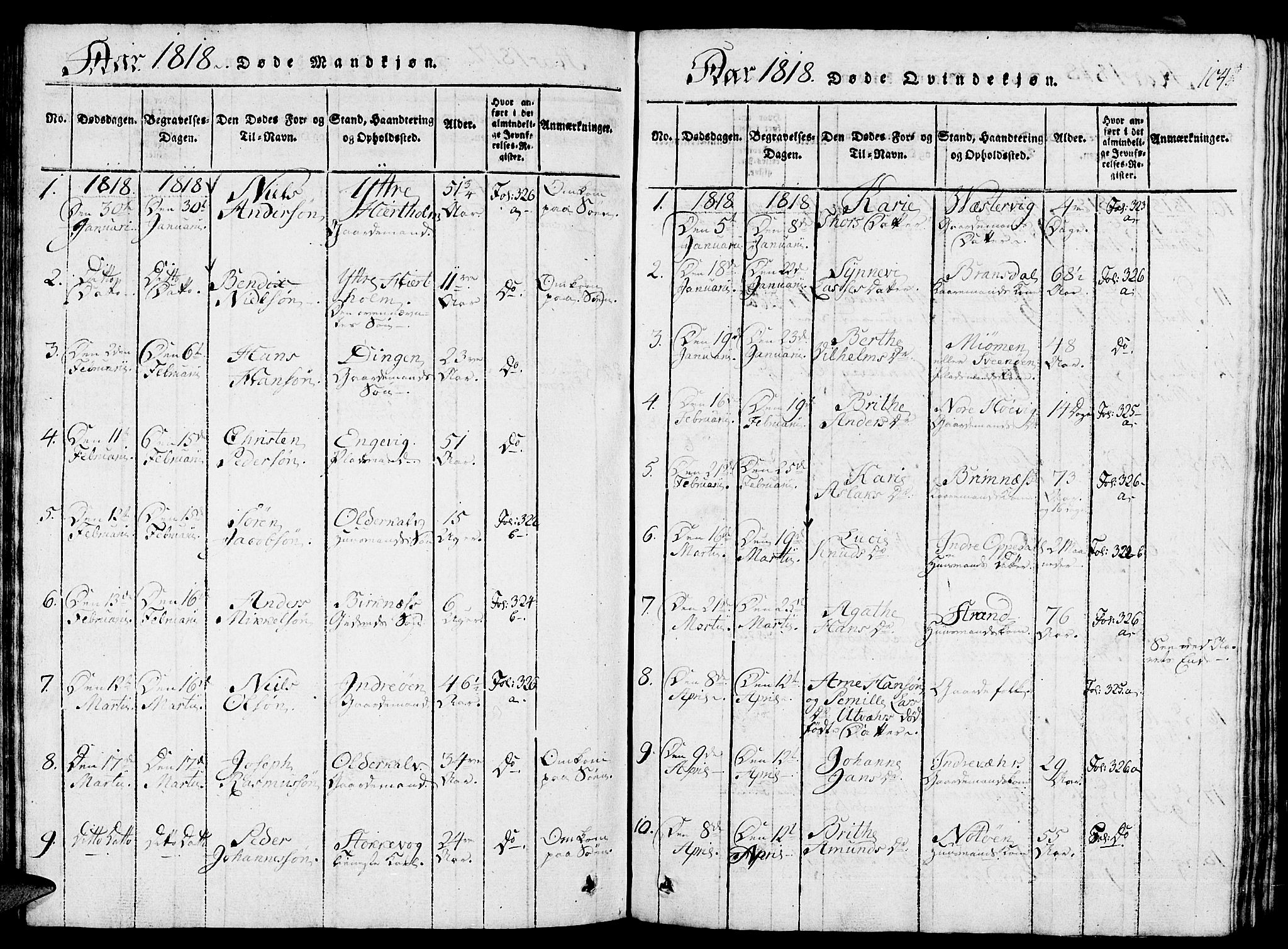 Gulen sokneprestembete, AV/SAB-A-80201/H/Haa/Haaa/L0018: Parish register (official) no. A 18, 1816-1825, p. 104