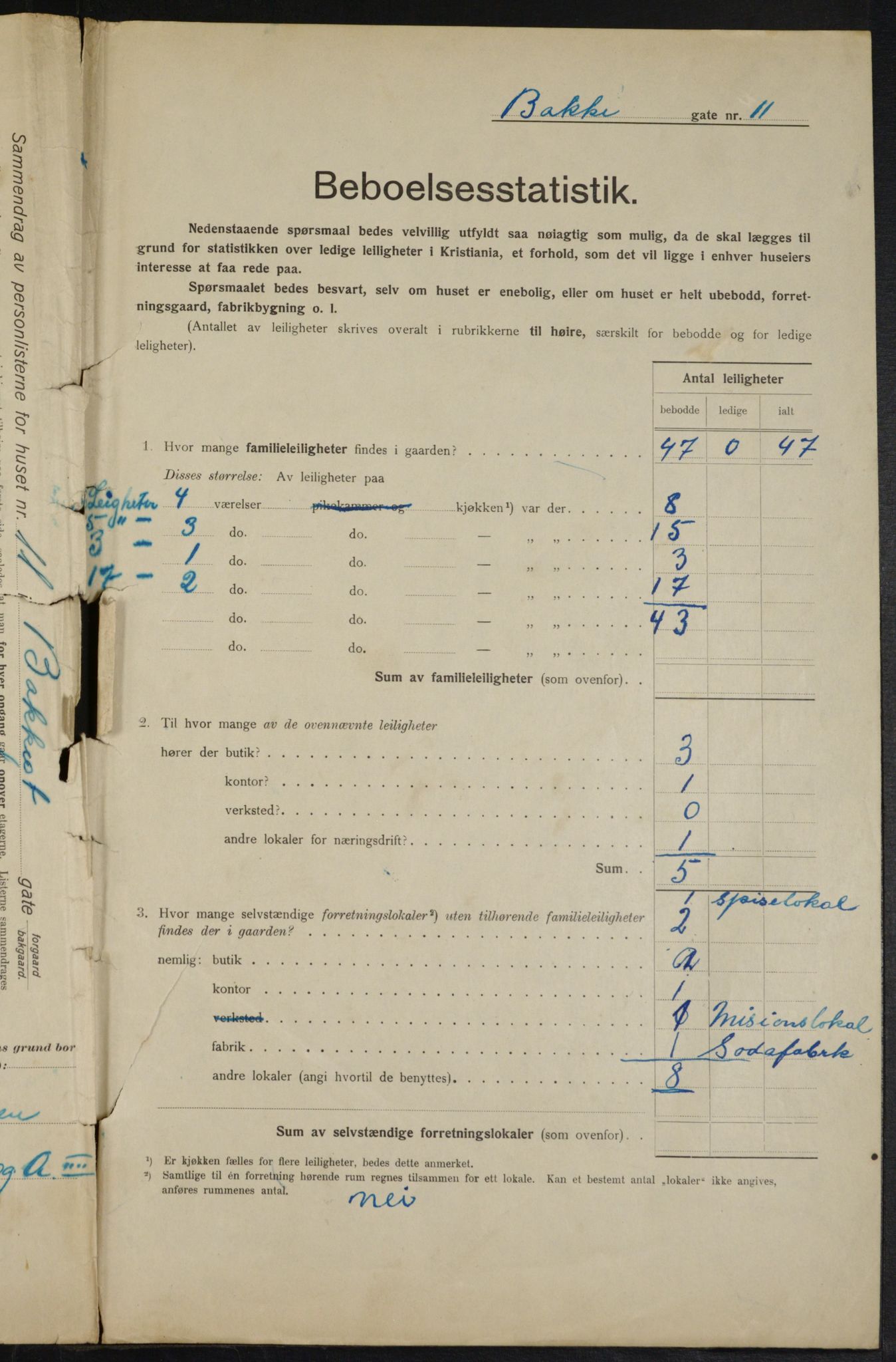 OBA, Municipal Census 1915 for Kristiania, 1915, p. 2712