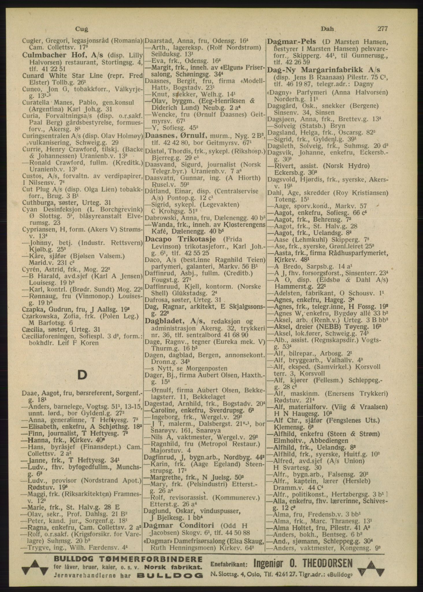 Kristiania/Oslo adressebok, PUBL/-, 1948, p. 277