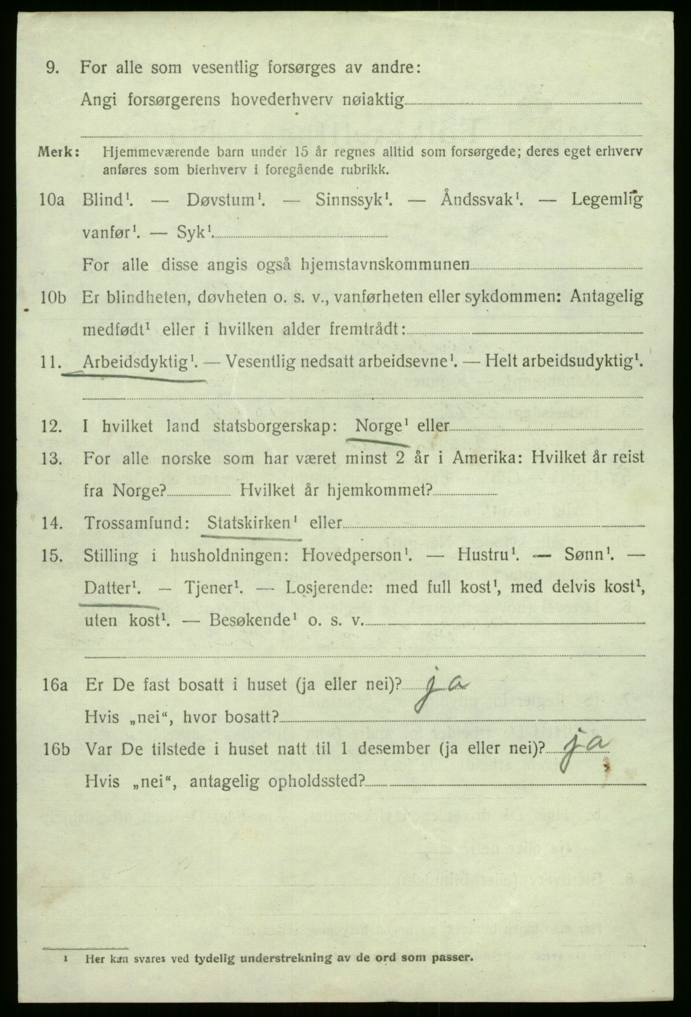 SAB, 1920 census for Gaular, 1920, p. 3439