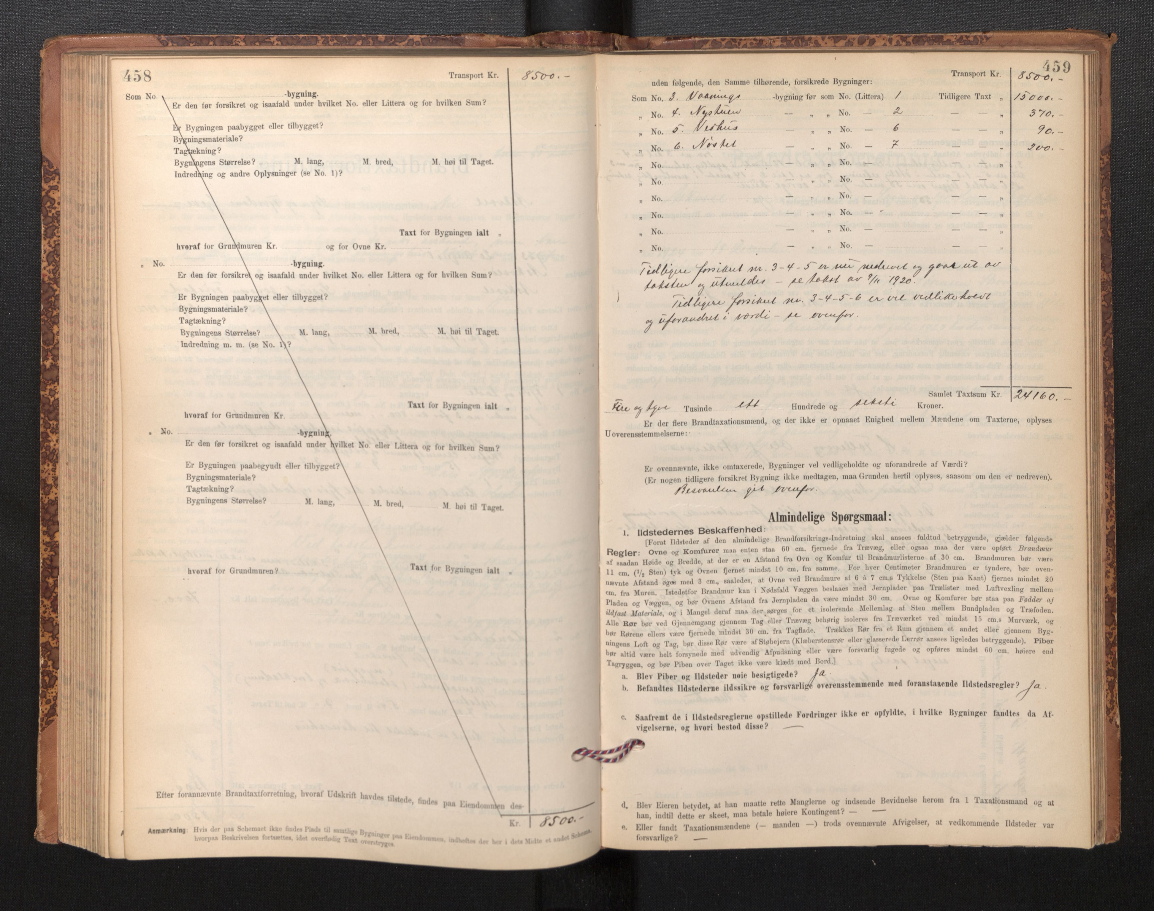 Lensmannen i Askvoll, AV/SAB-A-26301/0012/L0004: Branntakstprotokoll, skjematakst og liste over branntakstmenn, 1895-1932, p. 458-459