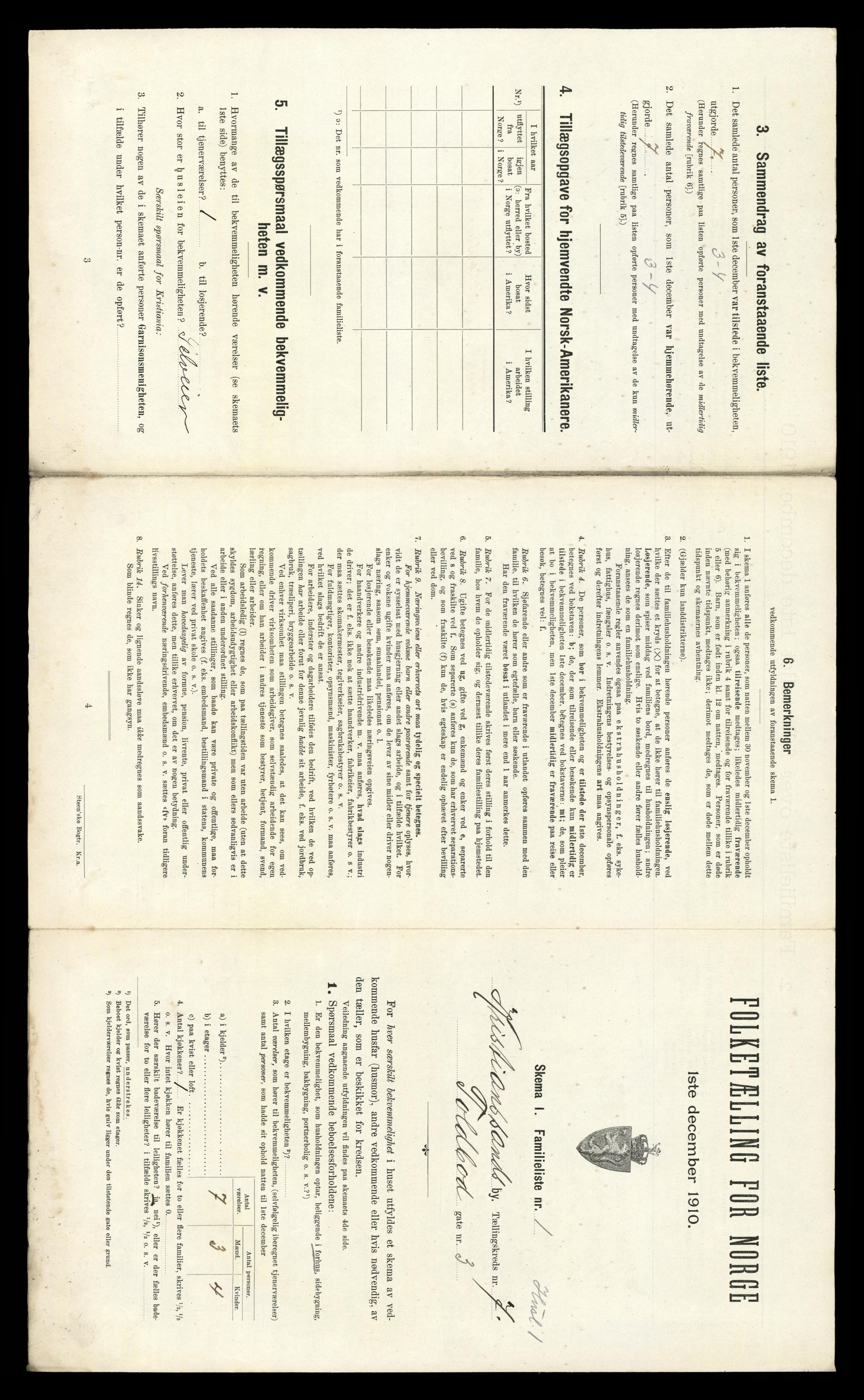 RA, 1910 census for Kristiansand, 1910, p. 1532