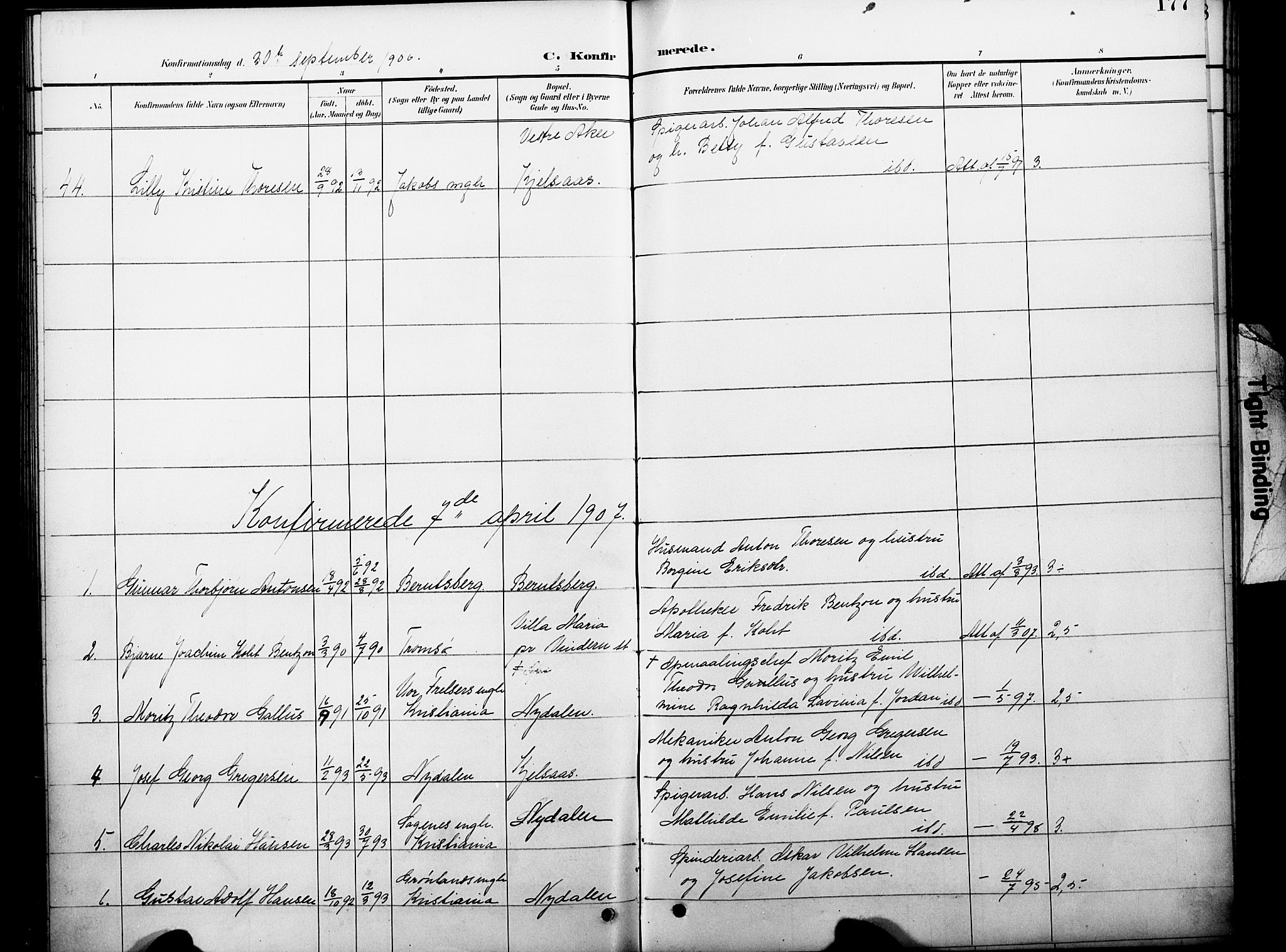 Vestre Aker prestekontor Kirkebøker, SAO/A-10025/F/Fa/L0012: Parish register (official) no. 12, 1894-1909, p. 177