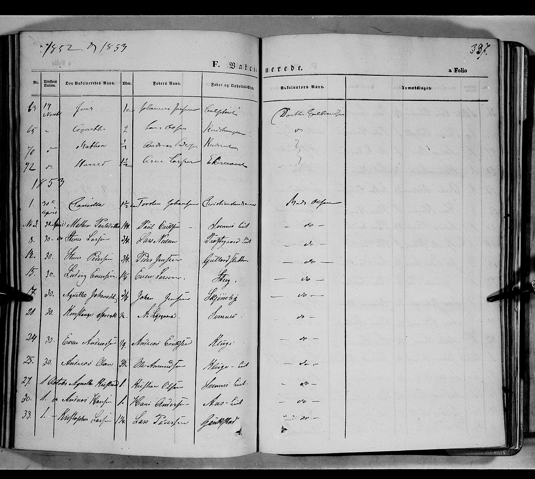 Biri prestekontor, SAH/PREST-096/H/Ha/Haa/L0005: Parish register (official) no. 5, 1843-1854, p. 337