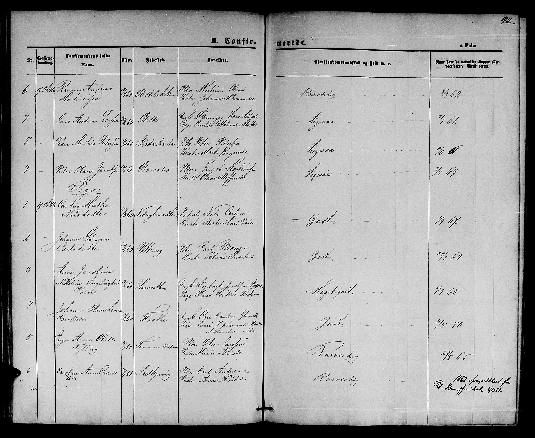 Ministerialprotokoller, klokkerbøker og fødselsregistre - Møre og Romsdal, AV/SAT-A-1454/524/L0364: Parish register (copy) no. 524C05, 1865-1879, p. 92