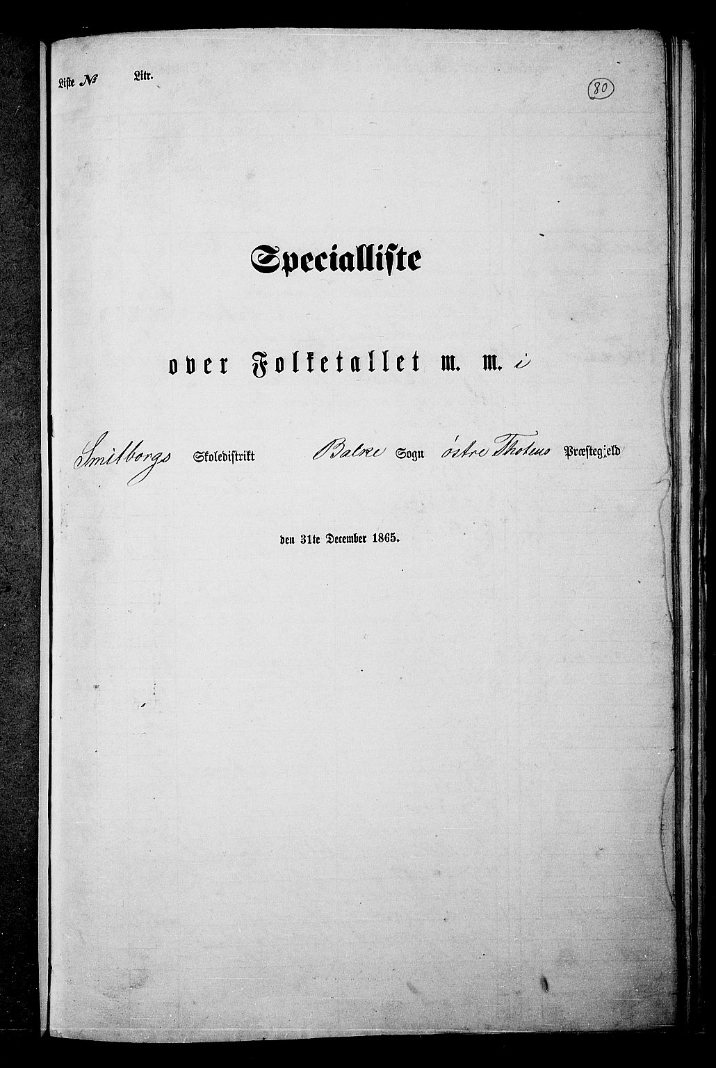 RA, 1865 census for Østre Toten, 1865, p. 91