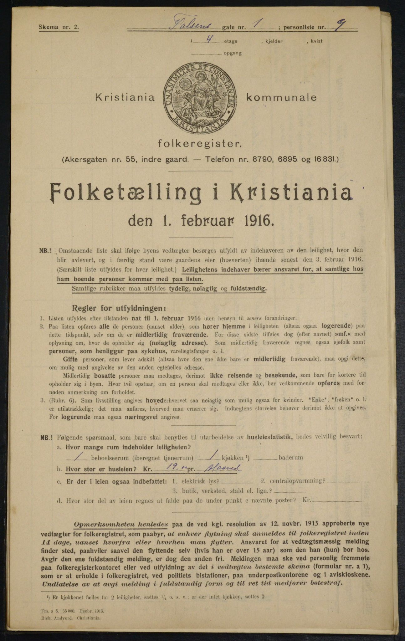 OBA, Municipal Census 1916 for Kristiania, 1916, p. 23635