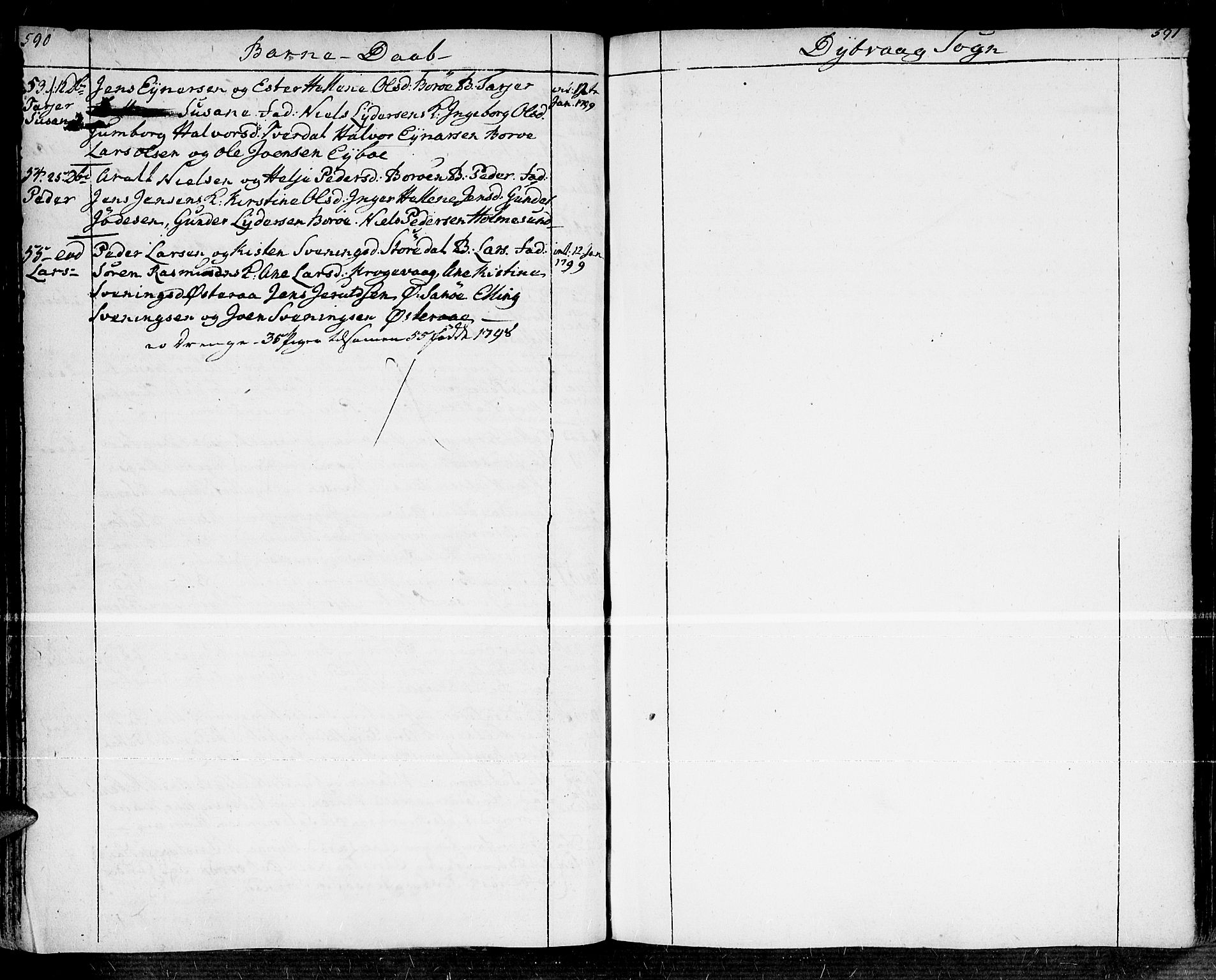 Dypvåg sokneprestkontor, AV/SAK-1111-0007/F/Fa/Faa/L0001: Parish register (official) no. A 1 /1, 1765-1798, p. 590-591