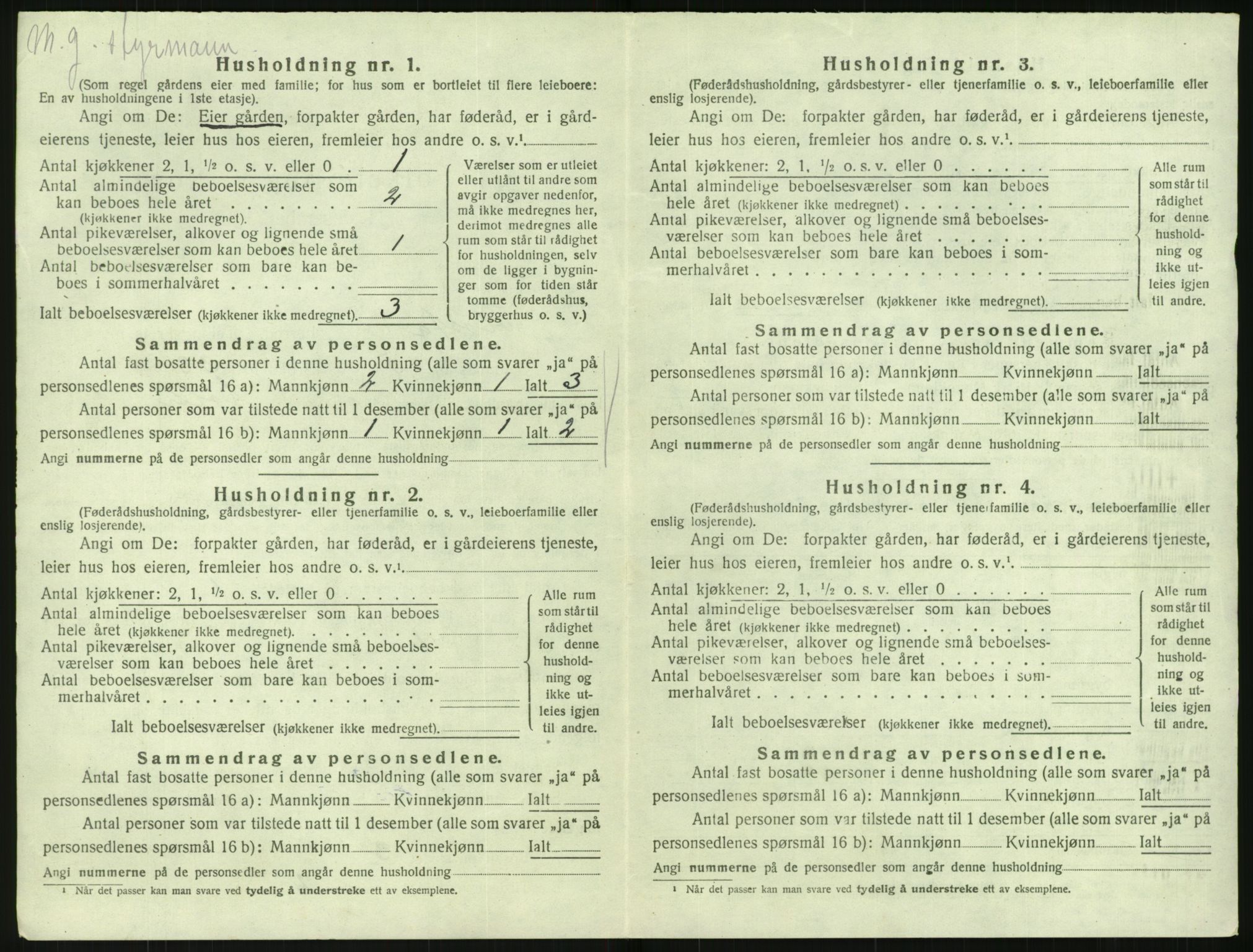 SAK, 1920 census for Flosta, 1920, p. 399