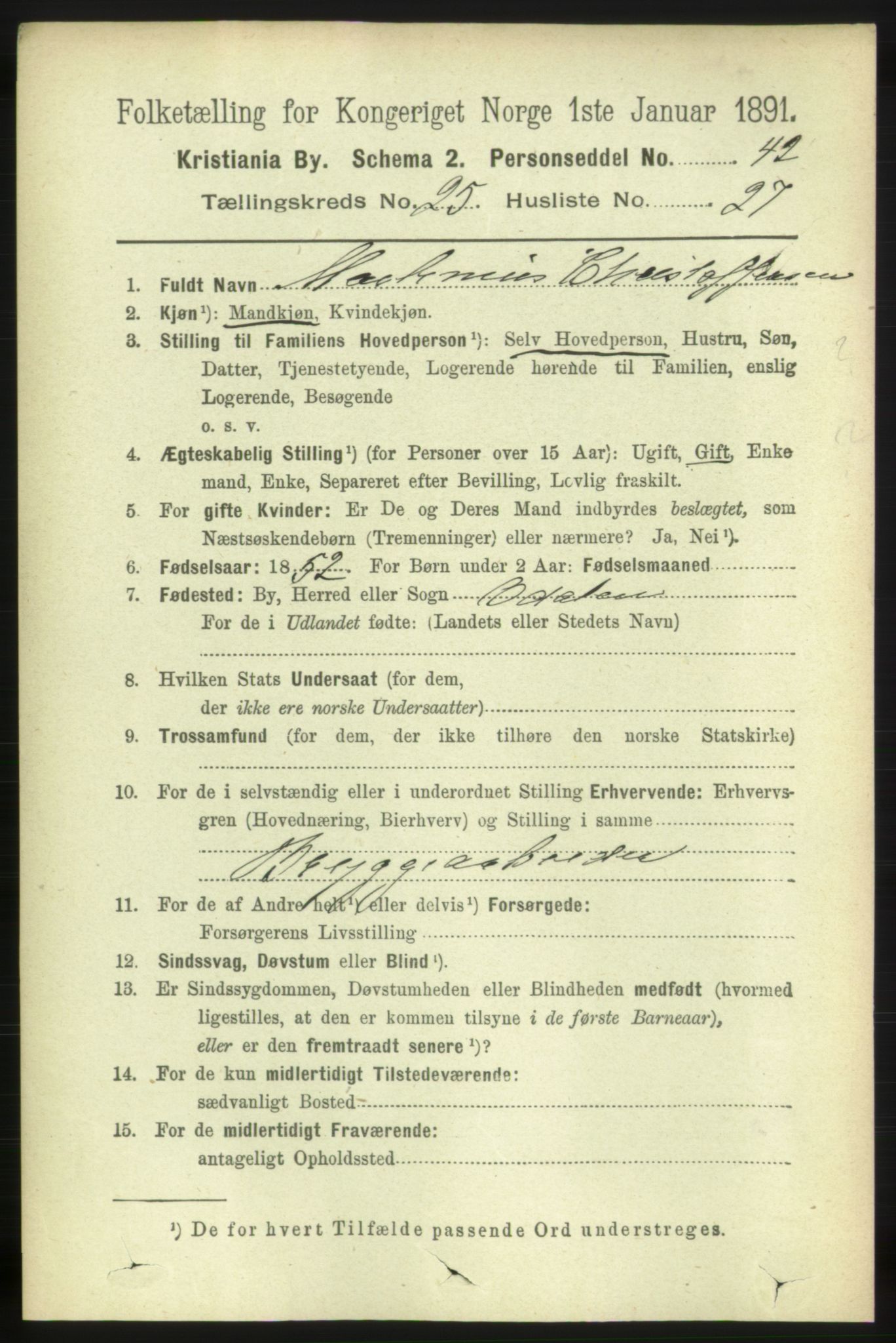 RA, 1891 census for 0301 Kristiania, 1891, p. 12750