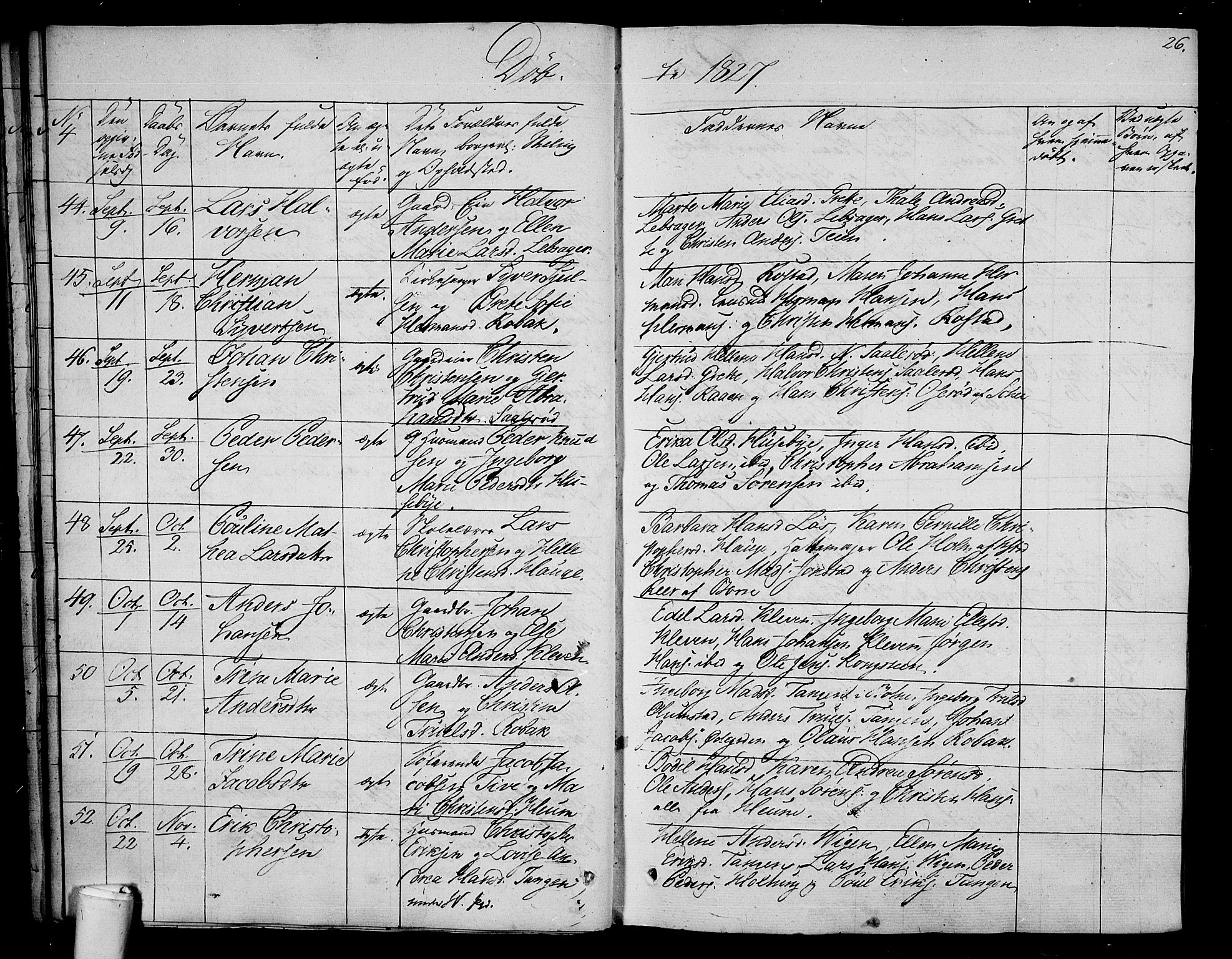 Våle kirkebøker, AV/SAKO-A-334/F/Fa/L0008: Parish register (official) no. I 8, 1824-1844, p. 26