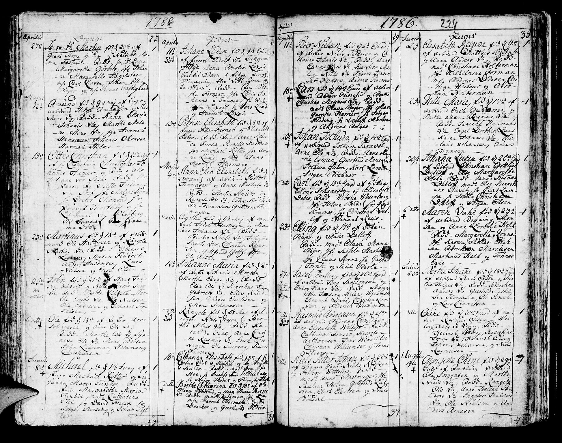 Korskirken sokneprestembete, AV/SAB-A-76101/H/Haa/L0005: Parish register (official) no. A 5, 1751-1789, p. 224