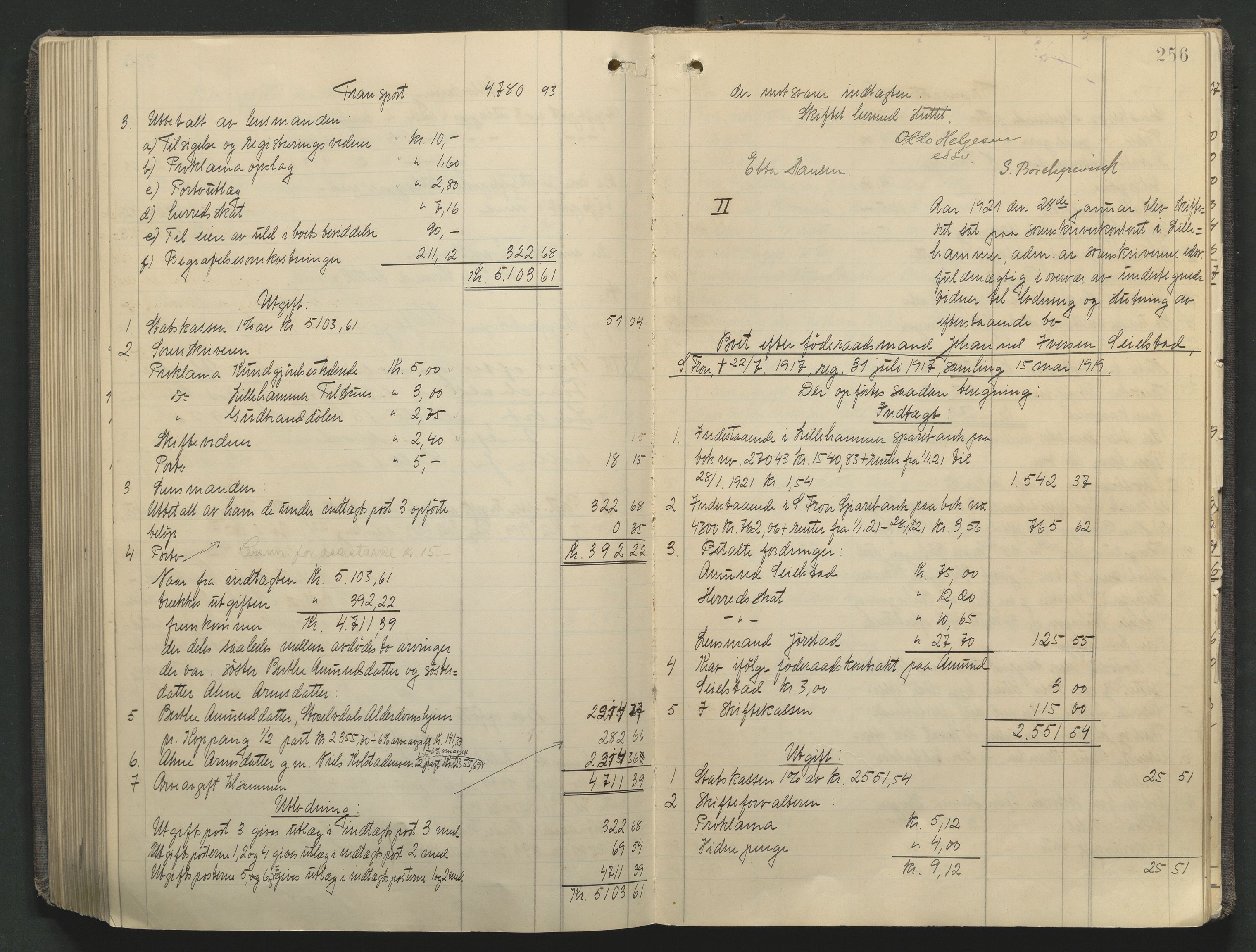 Sør-Gudbrandsdal tingrett, AV/SAH-TING-004/J/Ja/Jae/L0002: Skifteutlodningsprotokoll - landet, 1912-1921, p. 256