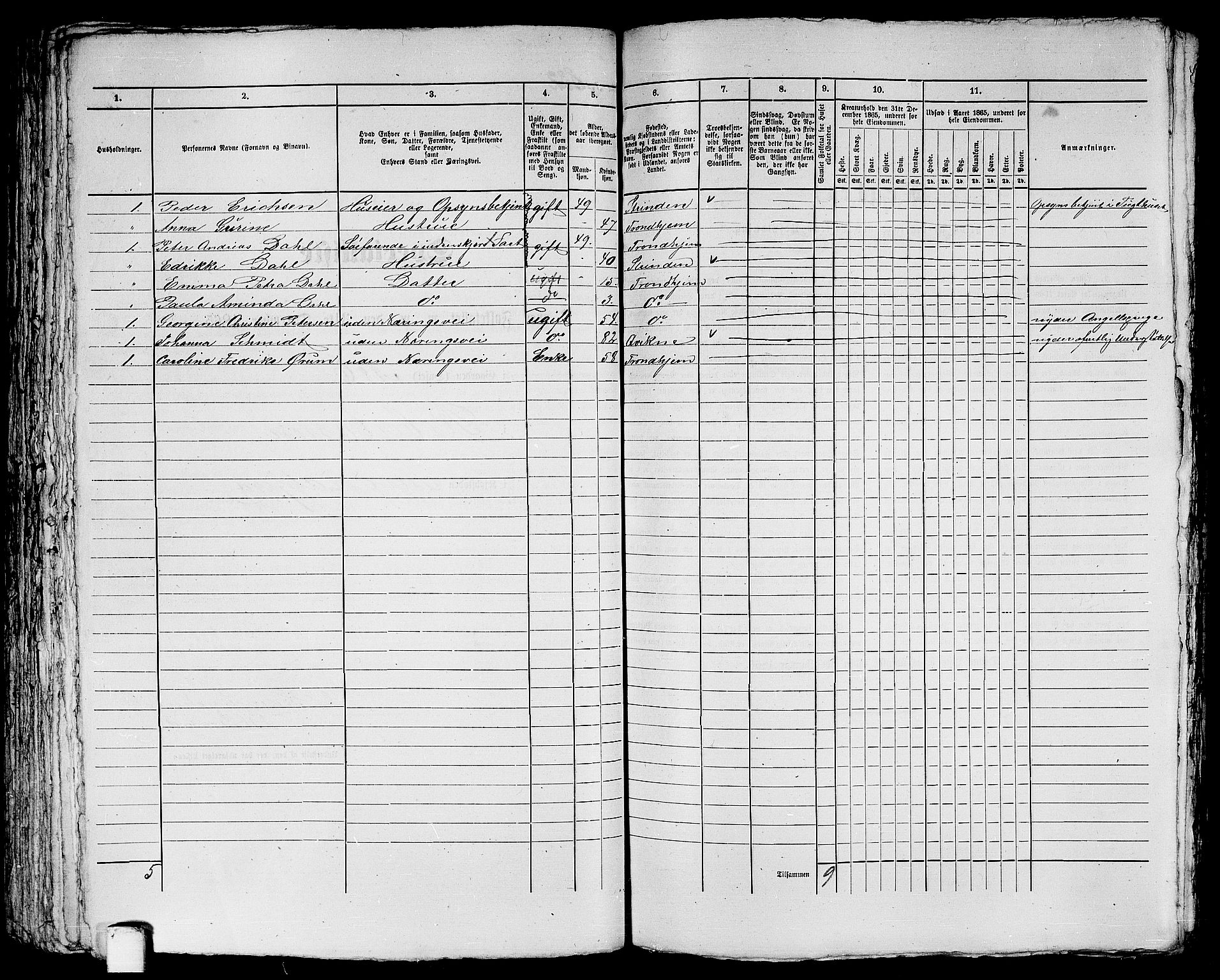 RA, 1865 census for Trondheim, 1865, p. 1737