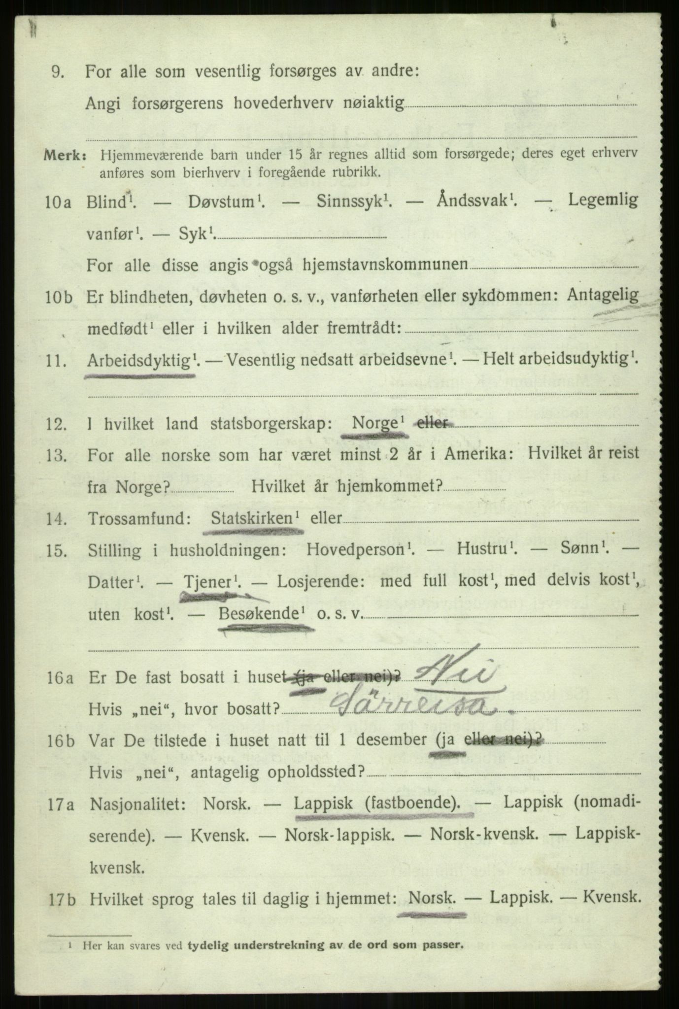 SATØ, 1920 census for Lenvik, 1920, p. 9249