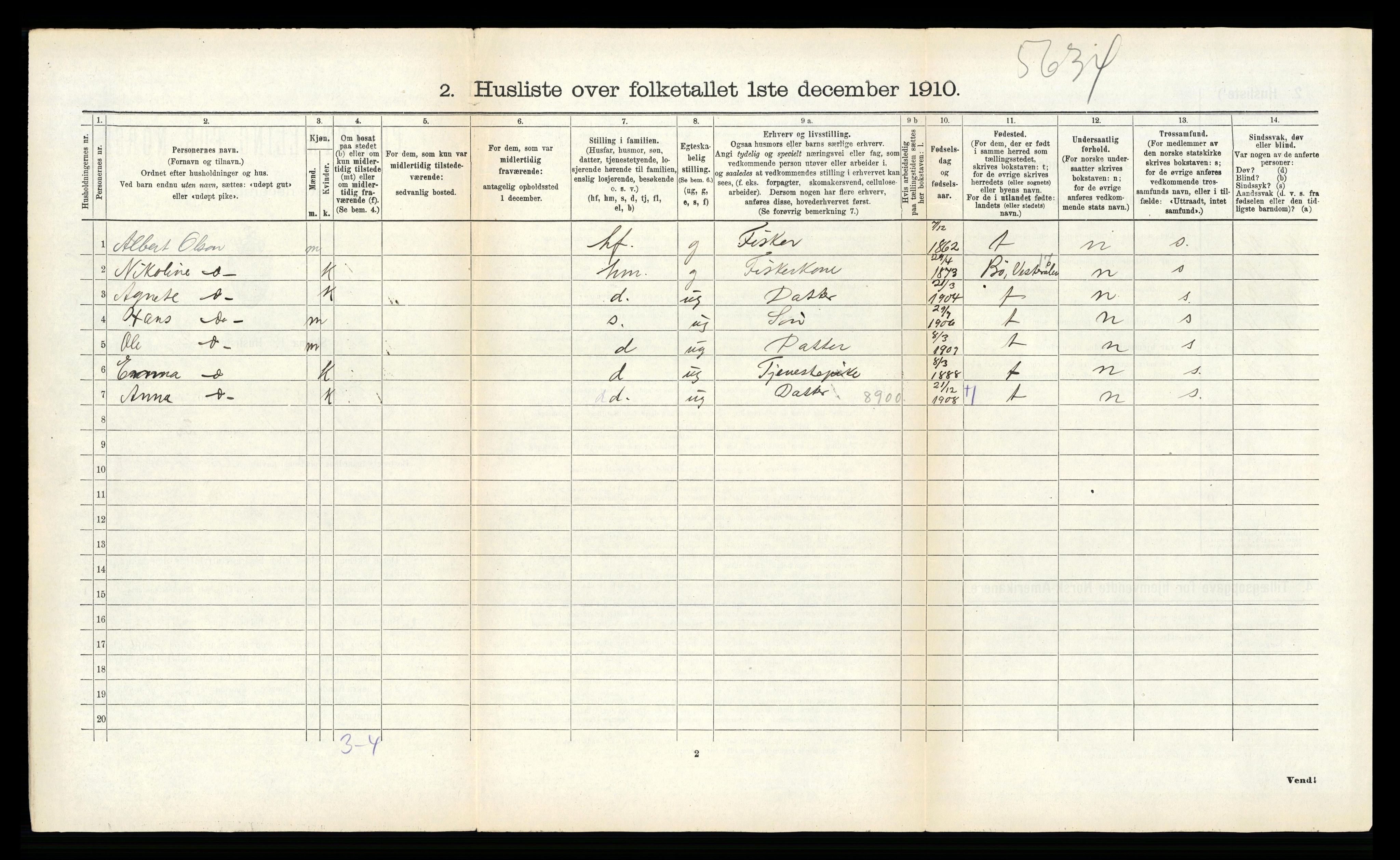 RA, 1910 census for Hadsel, 1910, p. 466