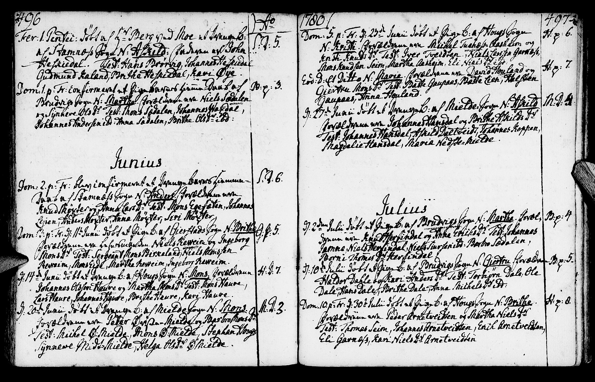 Haus sokneprestembete, SAB/A-75601/H/Haa: Parish register (official) no. A 9, 1767-1781, p. 496-497