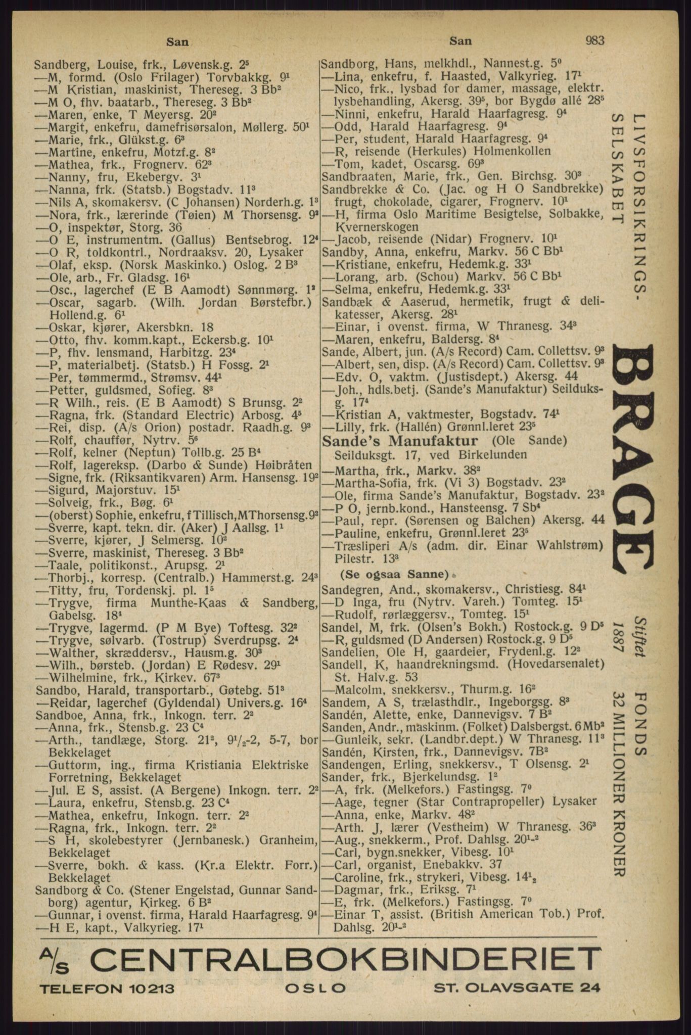 Kristiania/Oslo adressebok, PUBL/-, 1927, p. 983