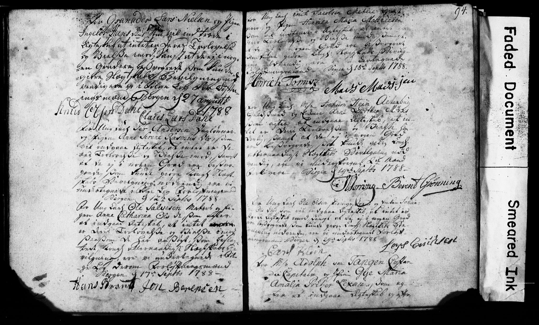 Korskirken sokneprestembete, AV/SAB-A-76101: Best man's statements no. II.5.1, 1776-1816, p. 94