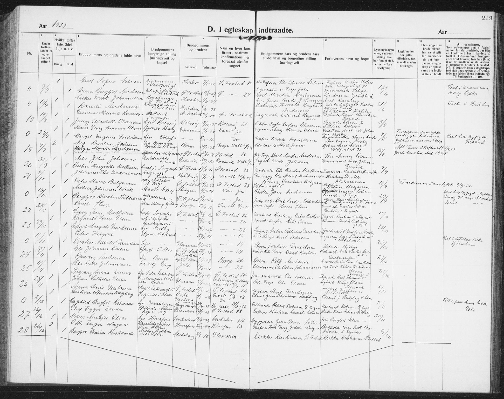 Østre Fredrikstad prestekontor Kirkebøker, SAO/A-10907/G/Ga/L0003: Parish register (copy) no. 3, 1920-1940, p. 229