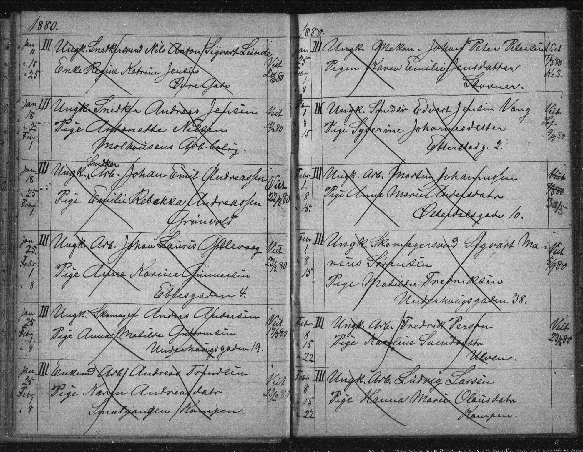 Østre Aker prestekontor Kirkebøker, SAO/A-10840/H/Ha/L0005: Banns register no. I 5, 1879-1899