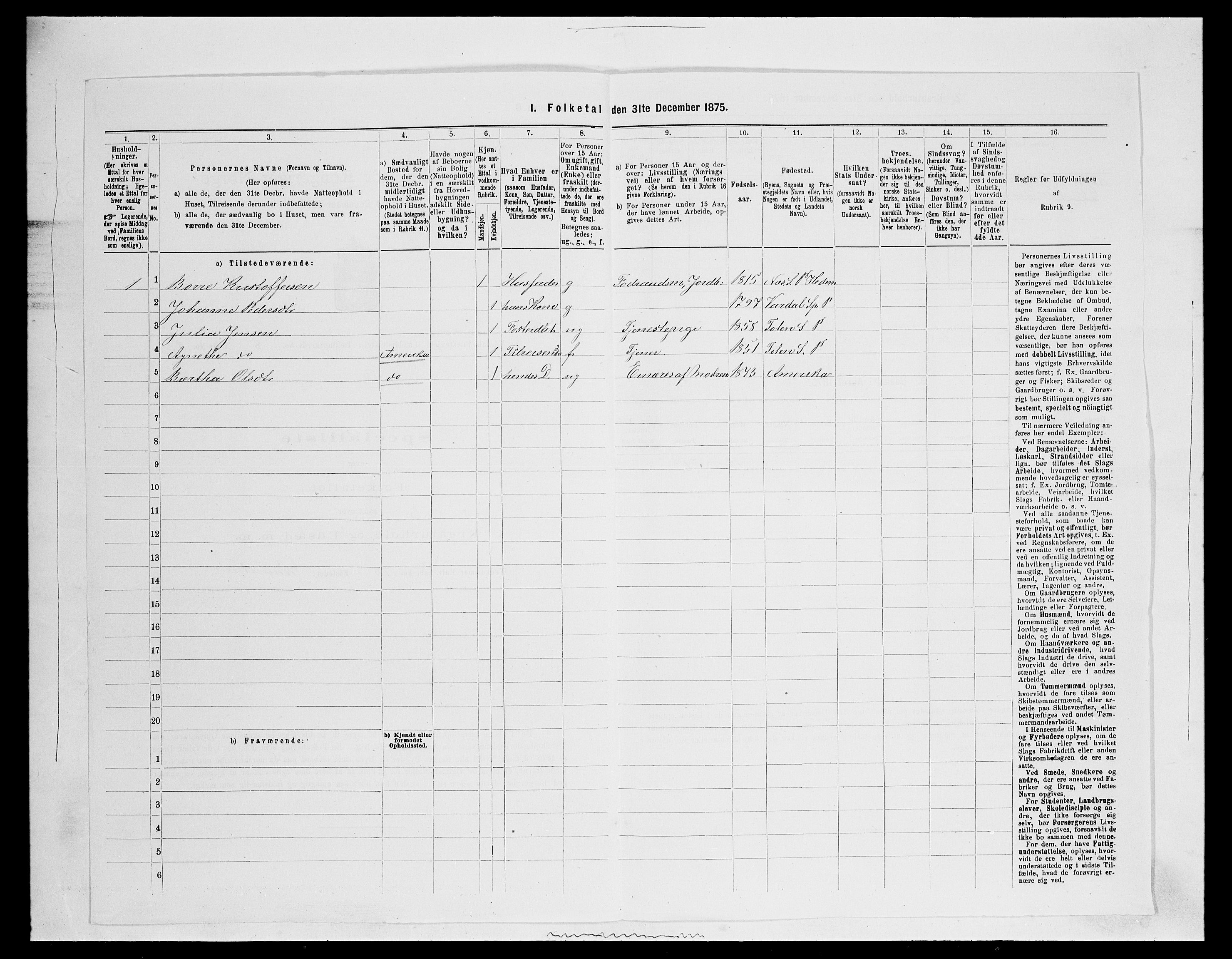 SAH, 1875 census for 0527L Vardal/Vardal og Hunn, 1875, p. 1127