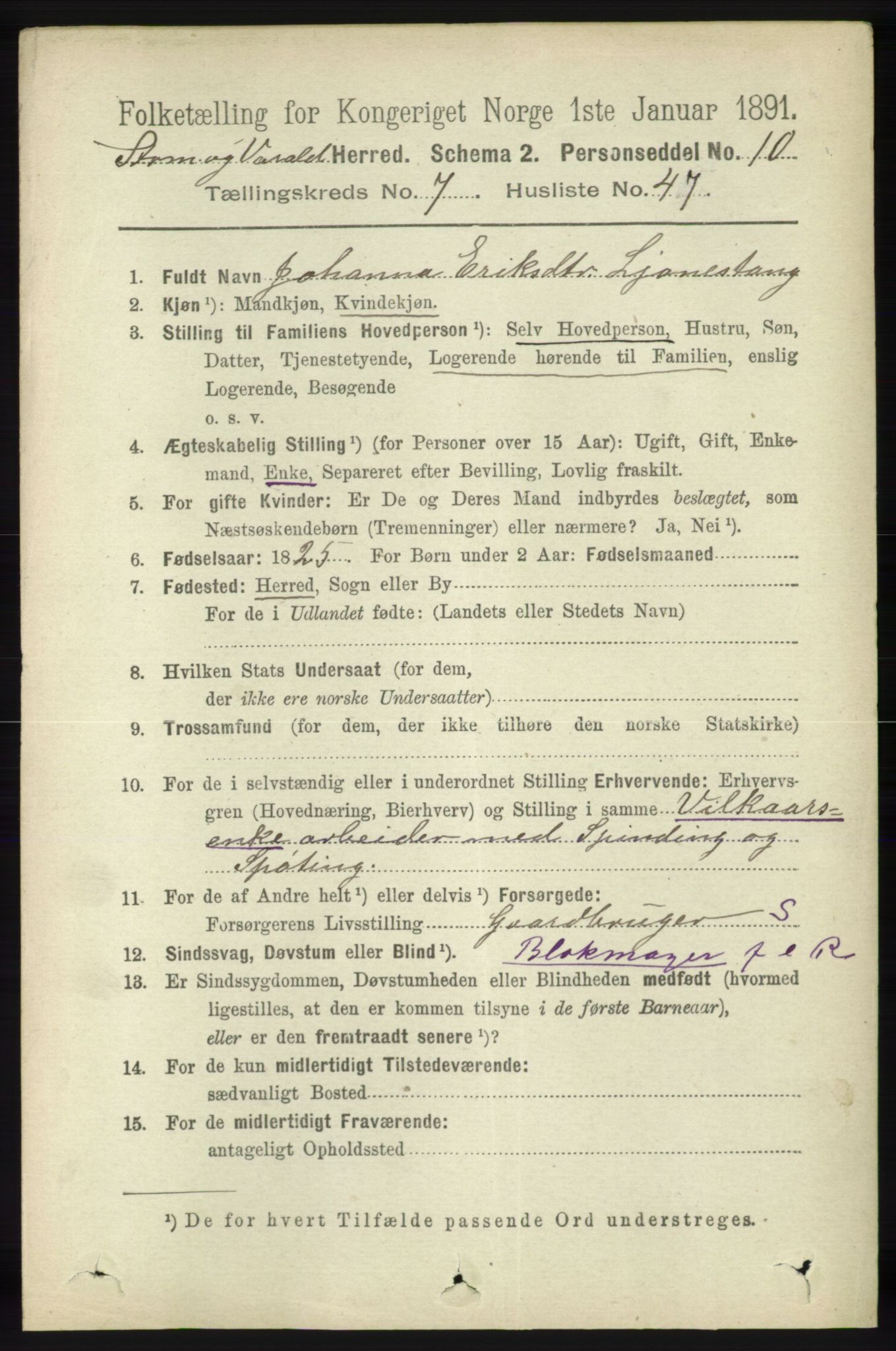 RA, 1891 census for 1226 Strandebarm og Varaldsøy, 1891, p. 2928