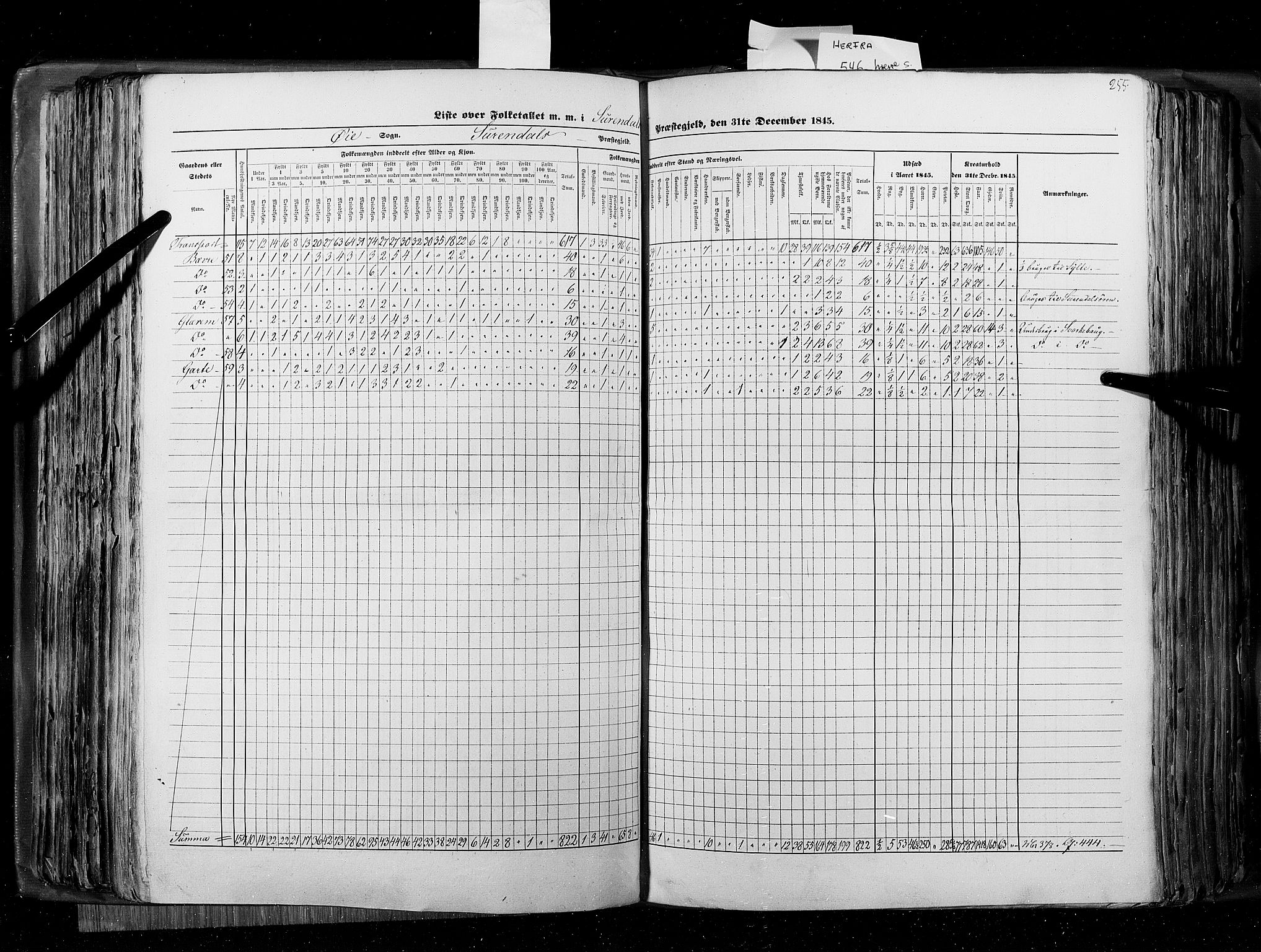 RA, Census 1845, vol. 8: Romsdal amt og Søndre Trondhjems amt, 1845, p. 255