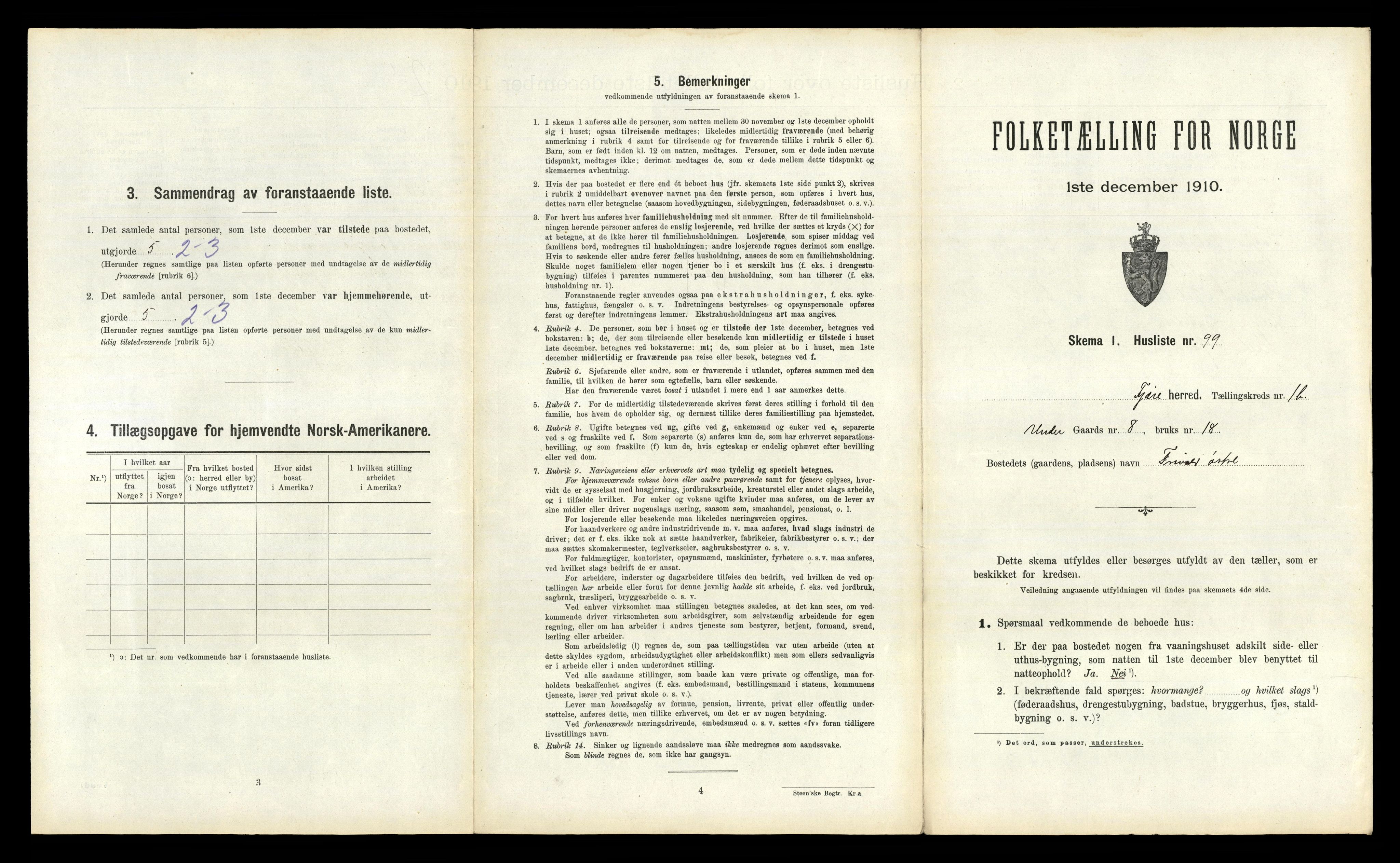 RA, 1910 census for Fjære, 1910, p. 437