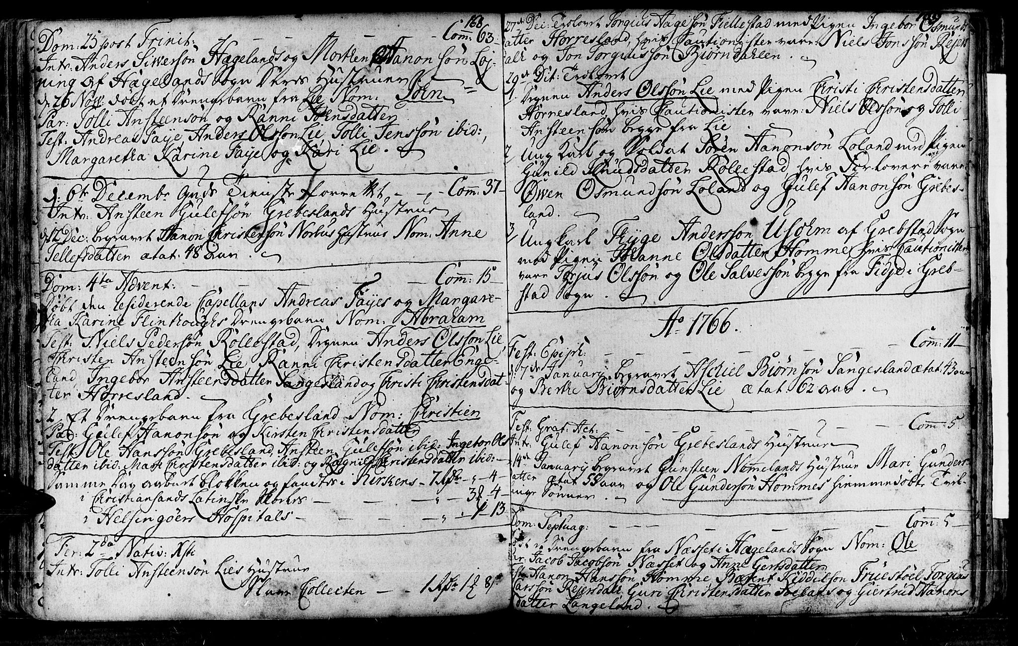 Vennesla sokneprestkontor, AV/SAK-1111-0045/Fa/Fac/L0001: Parish register (official) no. A 1, 1743-1784, p. 168-169