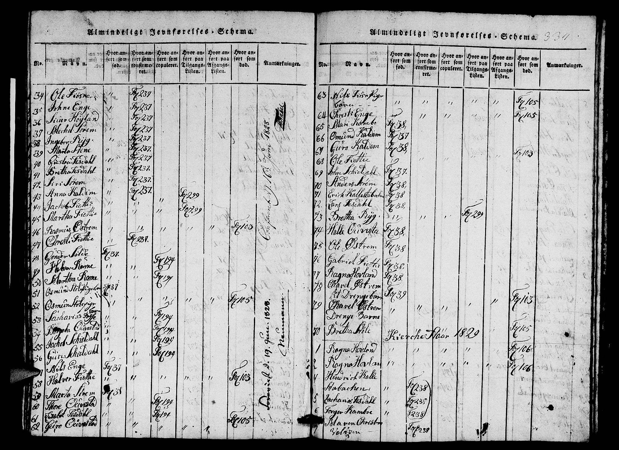 Etne sokneprestembete, SAB/A-75001/H/Hab: Parish register (copy) no. A 1, 1815-1849, p. 334