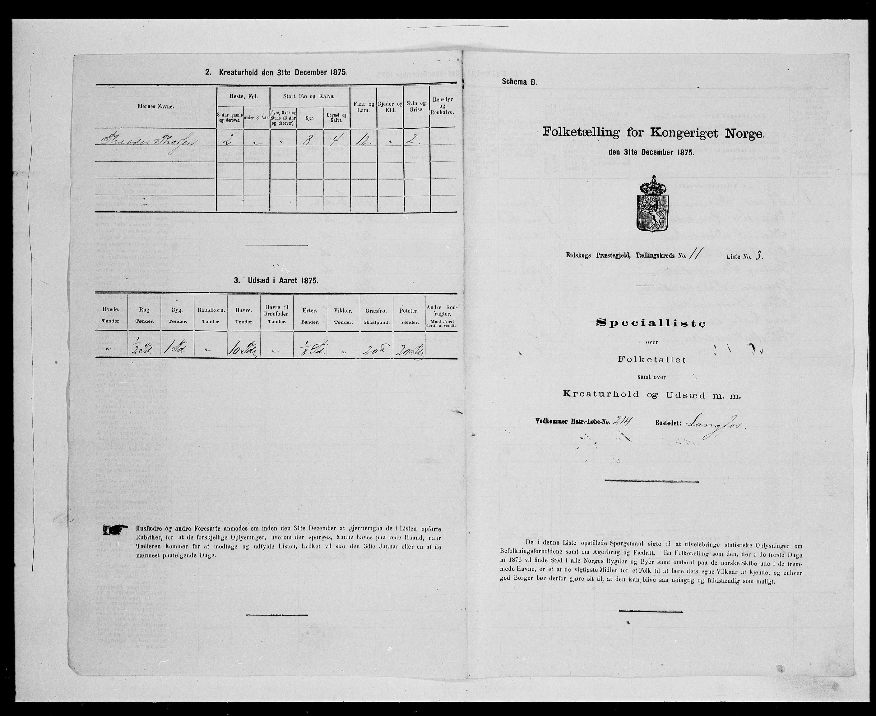 SAH, 1875 census for 0420P Eidskog, 1875, p. 1972