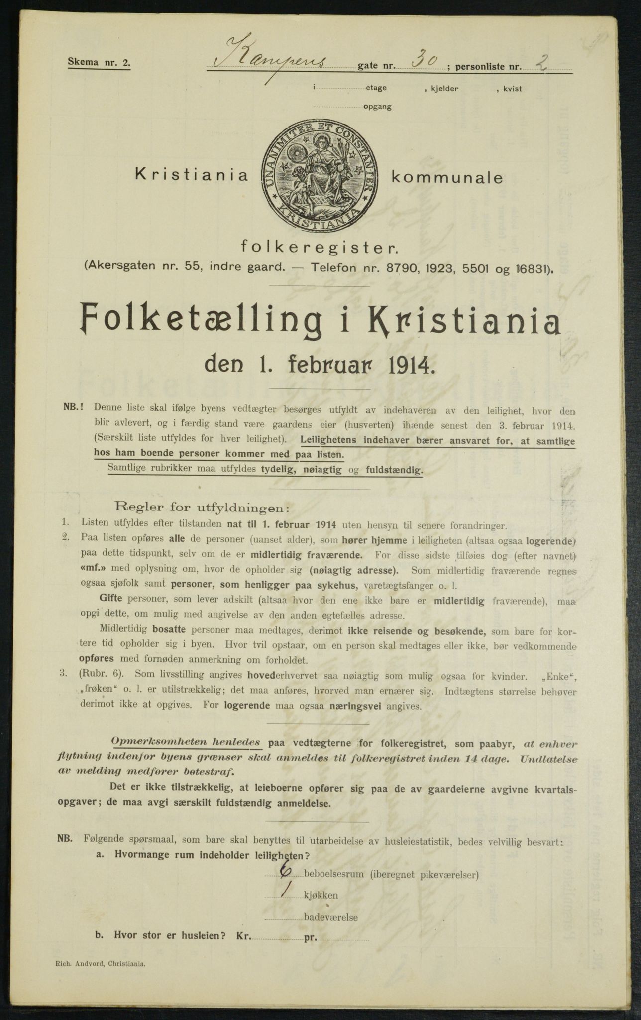 OBA, Municipal Census 1914 for Kristiania, 1914, p. 47896