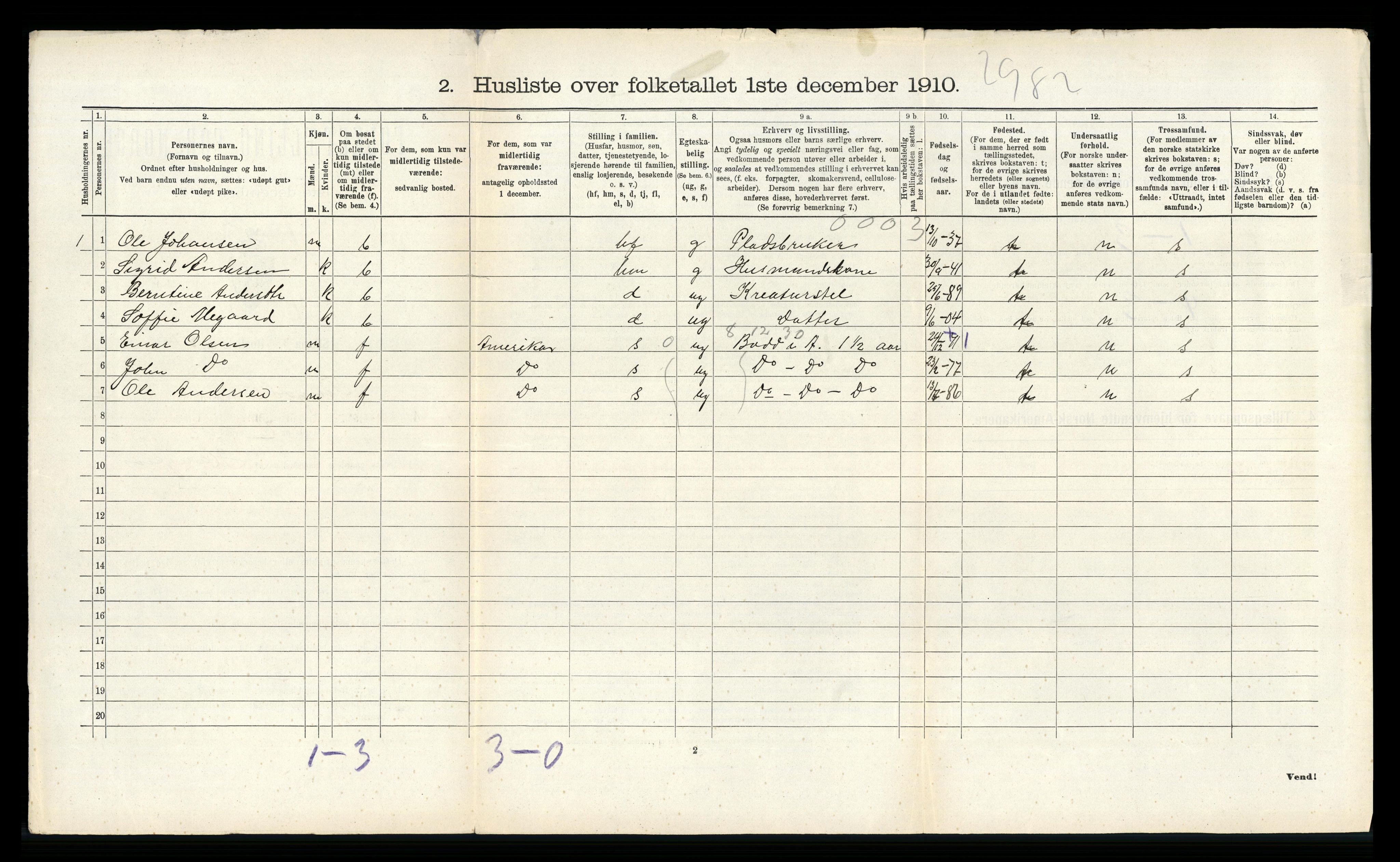 RA, 1910 census for Tingvoll, 1910, p. 830