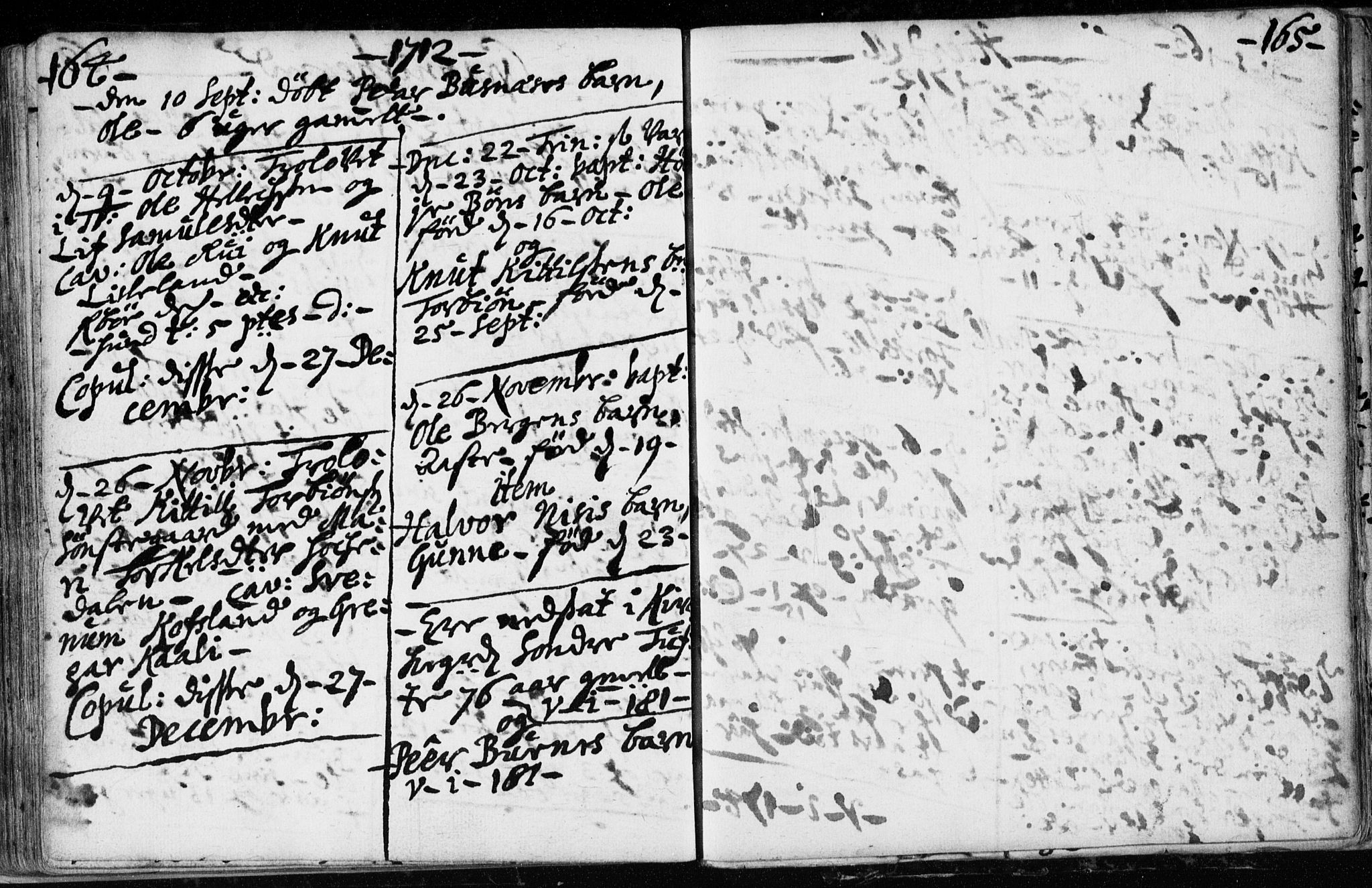 Hjartdal kirkebøker, SAKO/A-270/F/Fa/L0001: Parish register (official) no. I 1, 1685-1714, p. 164-165