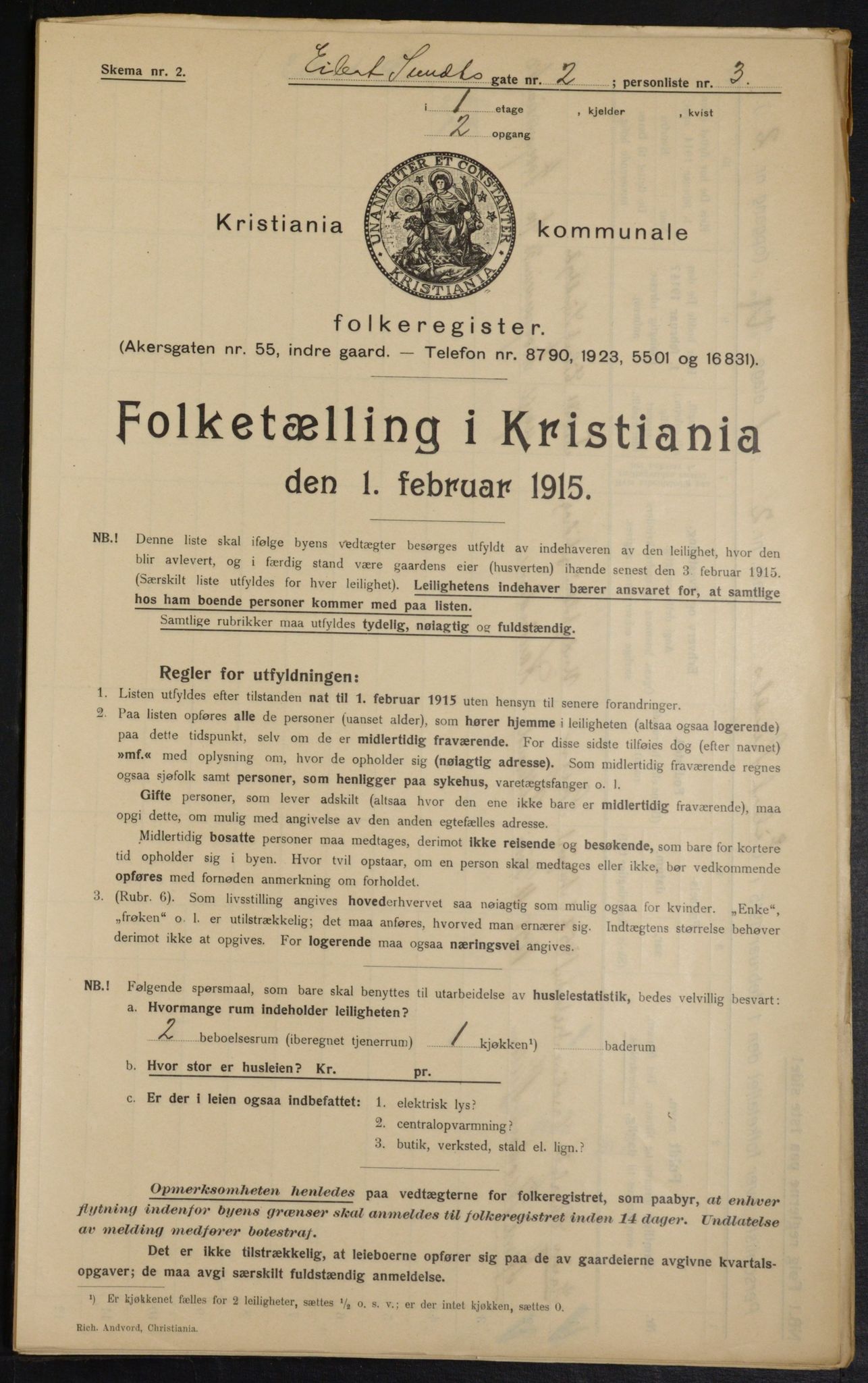 OBA, Municipal Census 1915 for Kristiania, 1915, p. 18537