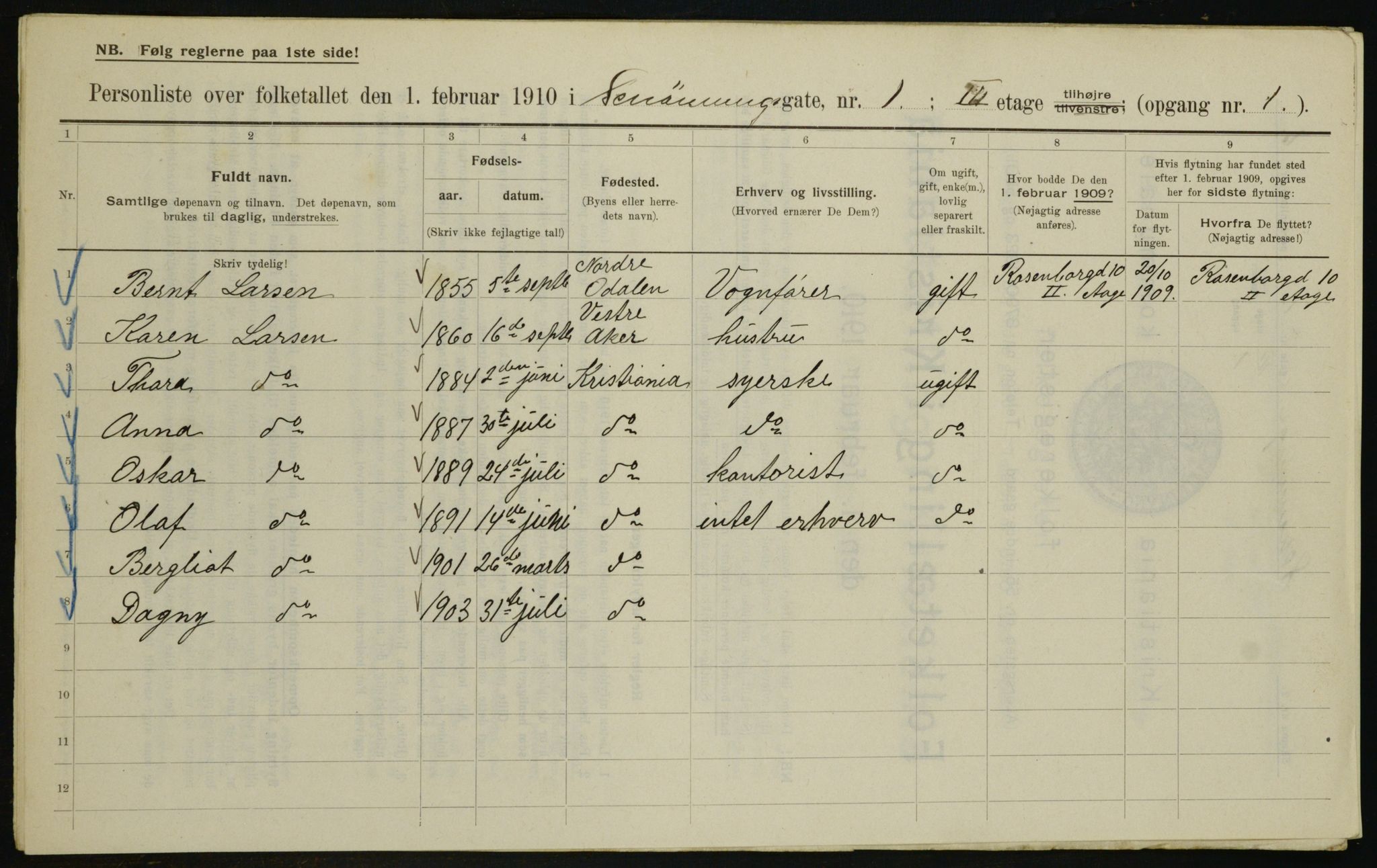 OBA, Municipal Census 1910 for Kristiania, 1910, p. 89146