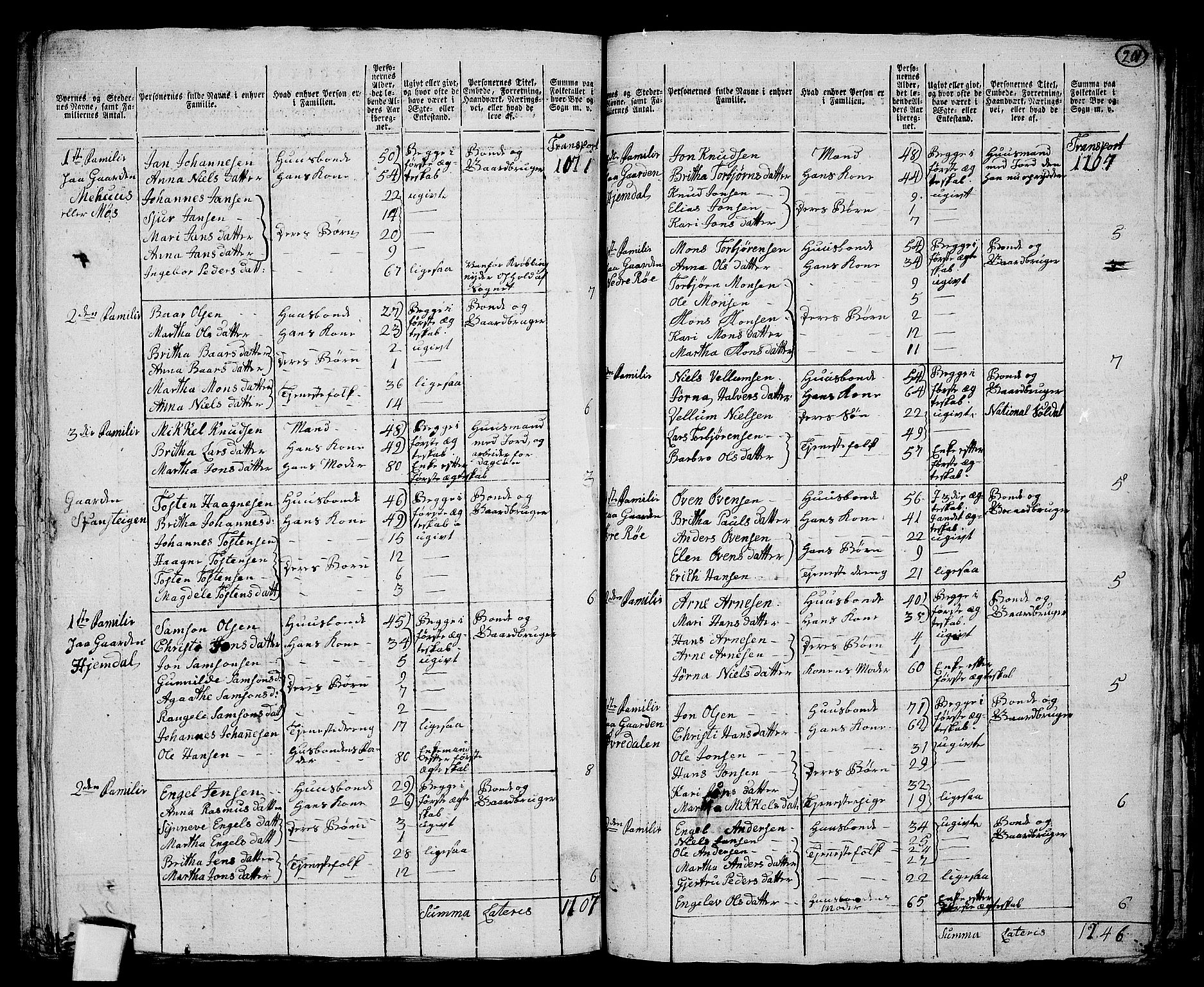 RA, 1801 census for 1243P Os, 1801, p. 200b-201a