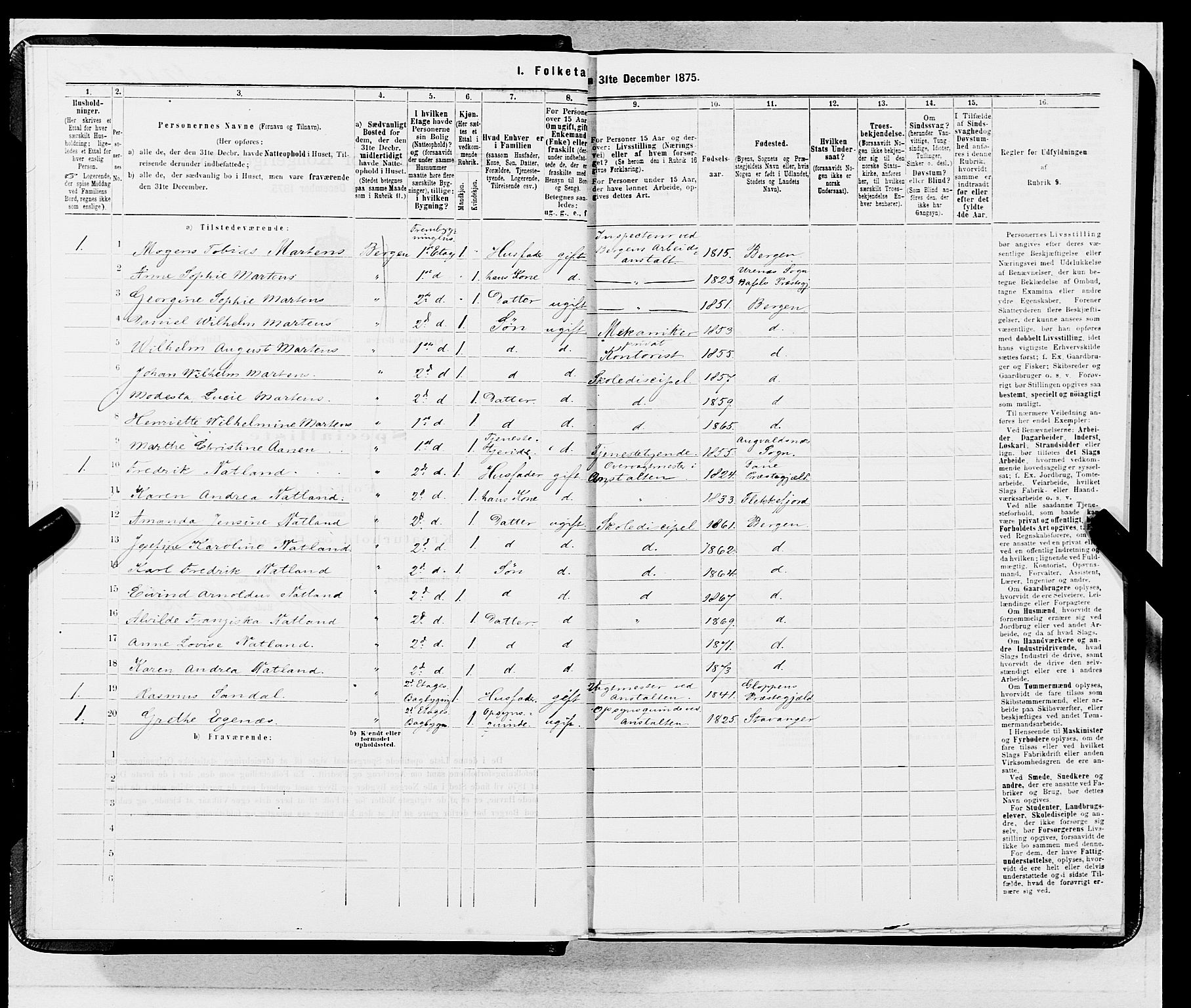 SAB, 1875 census for 1301 Bergen, 1875, p. 3886