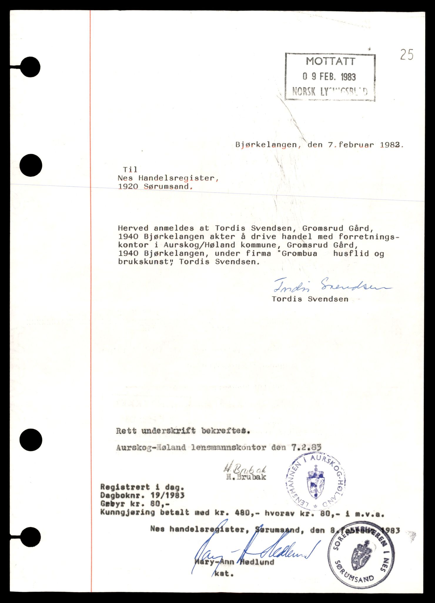 Nes tingrett, AV/SAT-A-10548/K/Ke/Kea/L0003: Enkeltmannsforetak, Glo - Joh, 1944-1990, p. 7