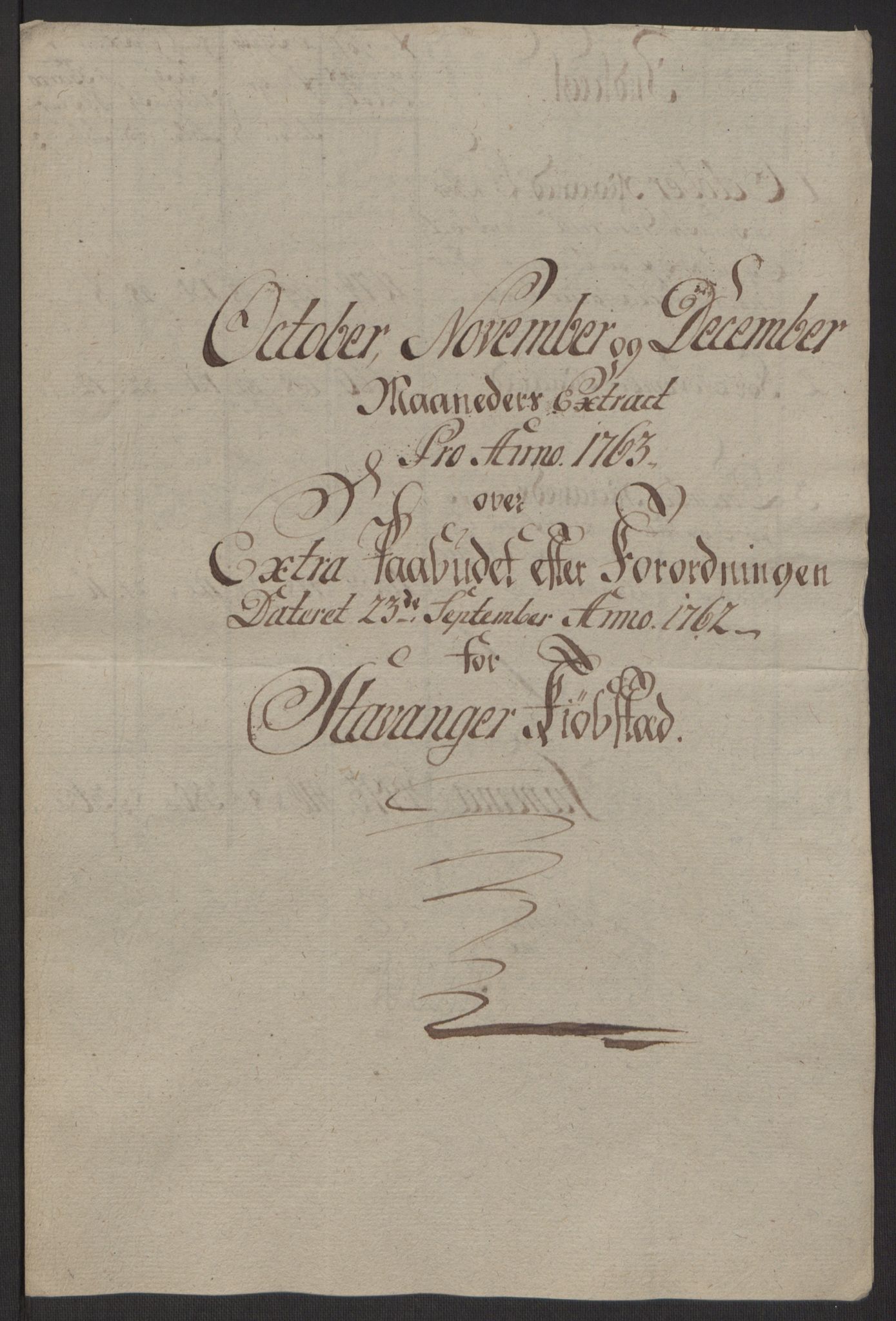 Rentekammeret inntil 1814, Reviderte regnskaper, Byregnskaper, AV/RA-EA-4066/R/Ro/L0305/0001: [O6] Kontribusjonsregnskap / Ekstraskatt, 1762-1768, p. 27