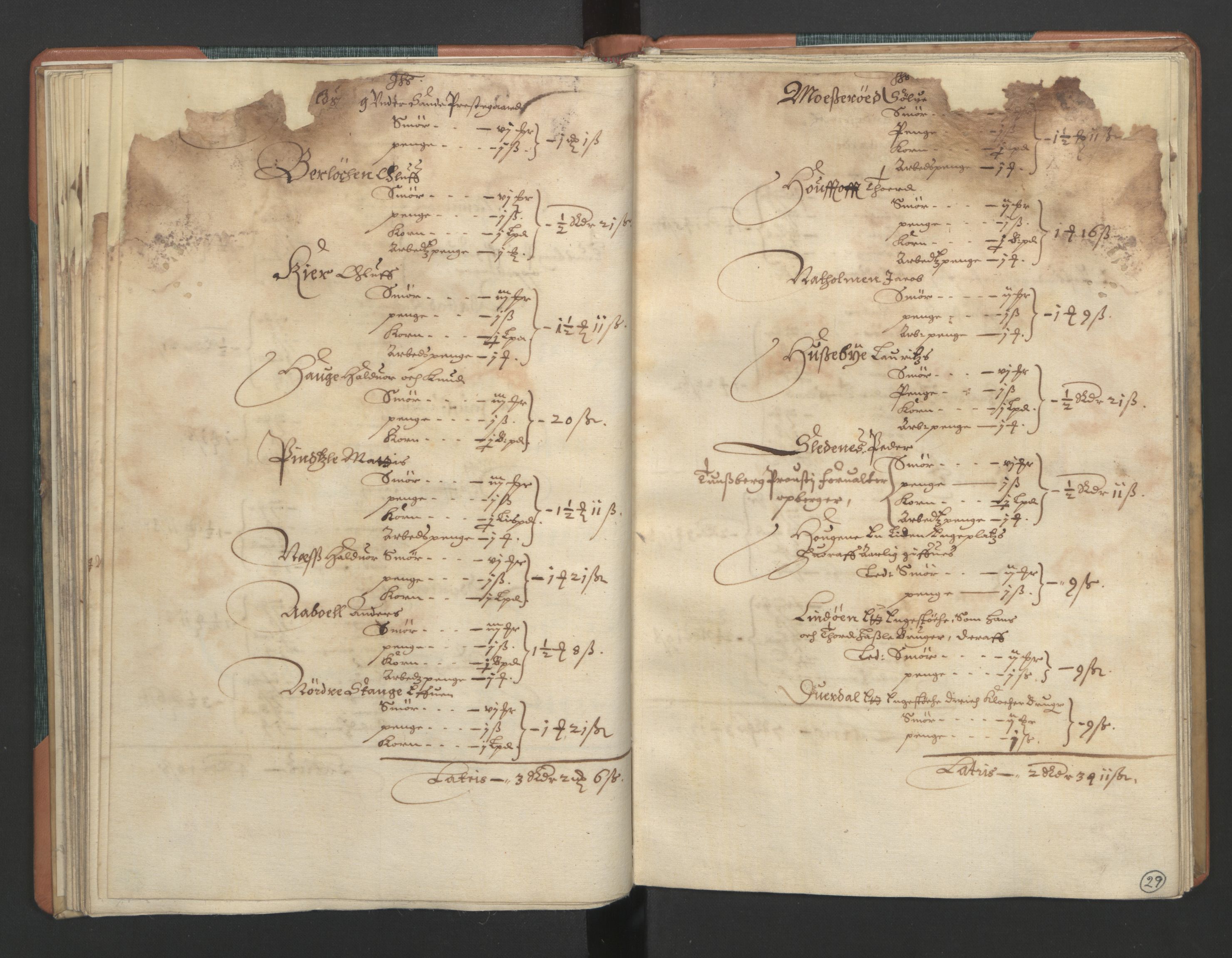 Rentekammeret inntil 1814, Realistisk ordnet avdeling, AV/RA-EA-4070/L/L0015/0002: Tønsberg lagdømme. Brunla len: / Brunla len. Kronens jordebok, 1661, p. 28b-29a