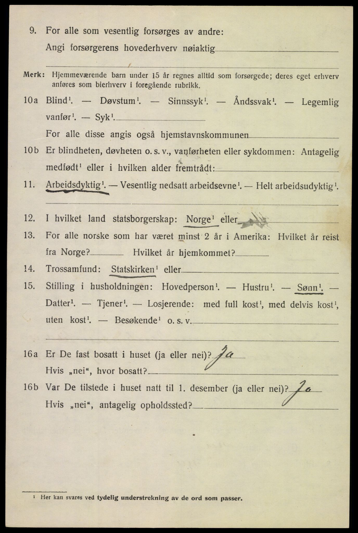 SAH, 1920 census for Lom, 1920, p. 1939