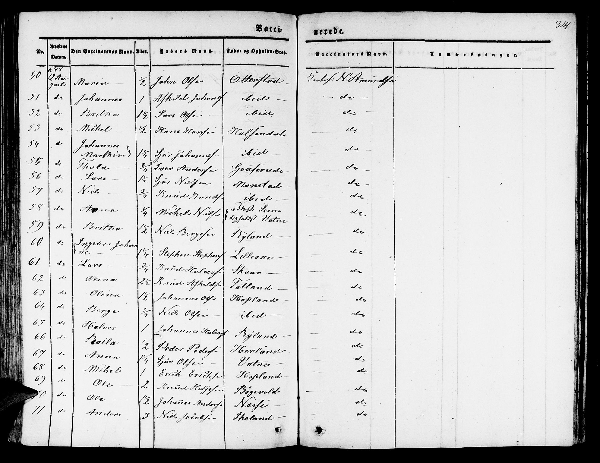 Hosanger sokneprestembete, AV/SAB-A-75801/H/Haa: Parish register (official) no. A 7, 1835-1848, p. 314